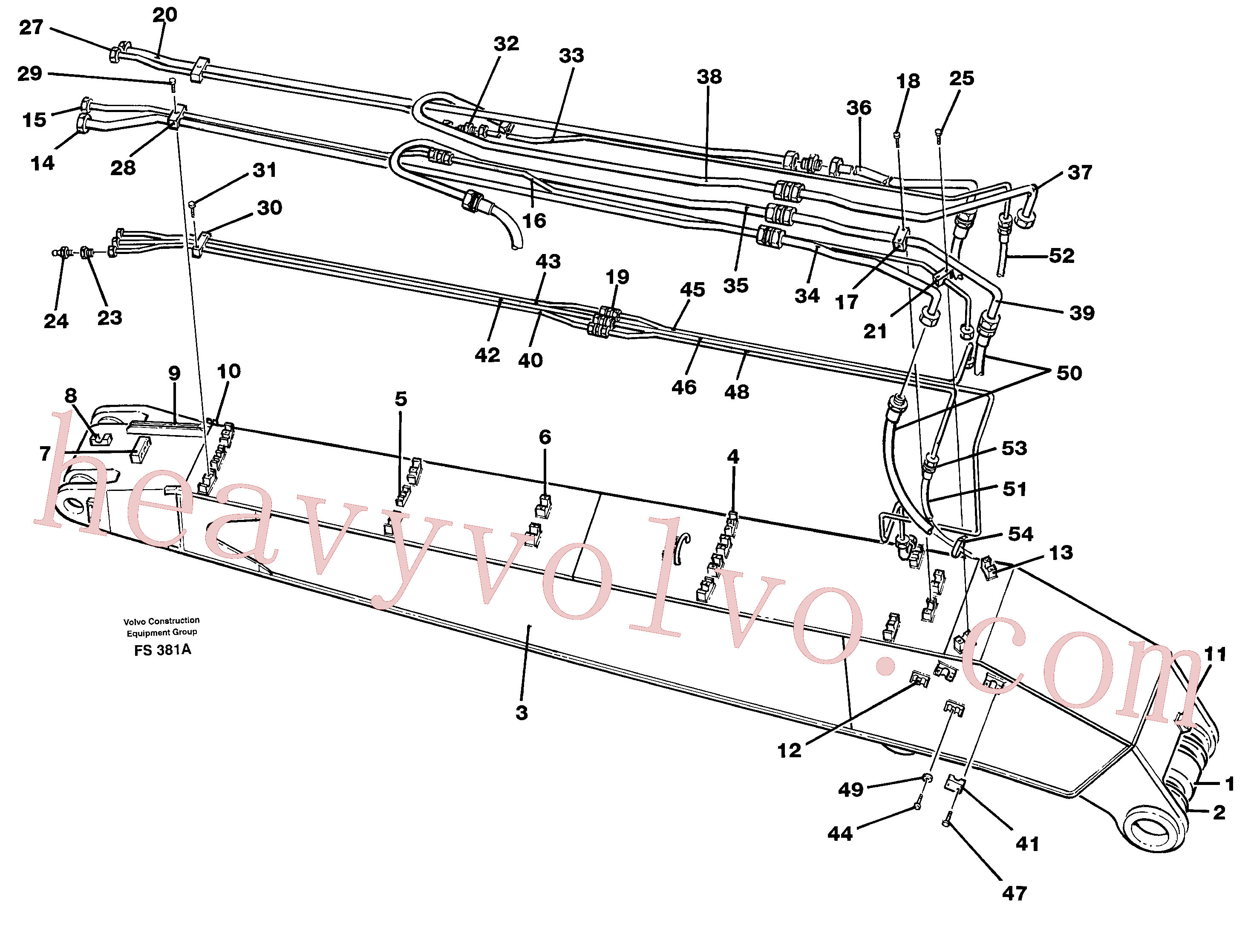 VOE14246903 for Volvo Hand. equip. three-piecesboom 7.0 m/dipper 4.37 m/jib 3.25 m(FS381A assembly)