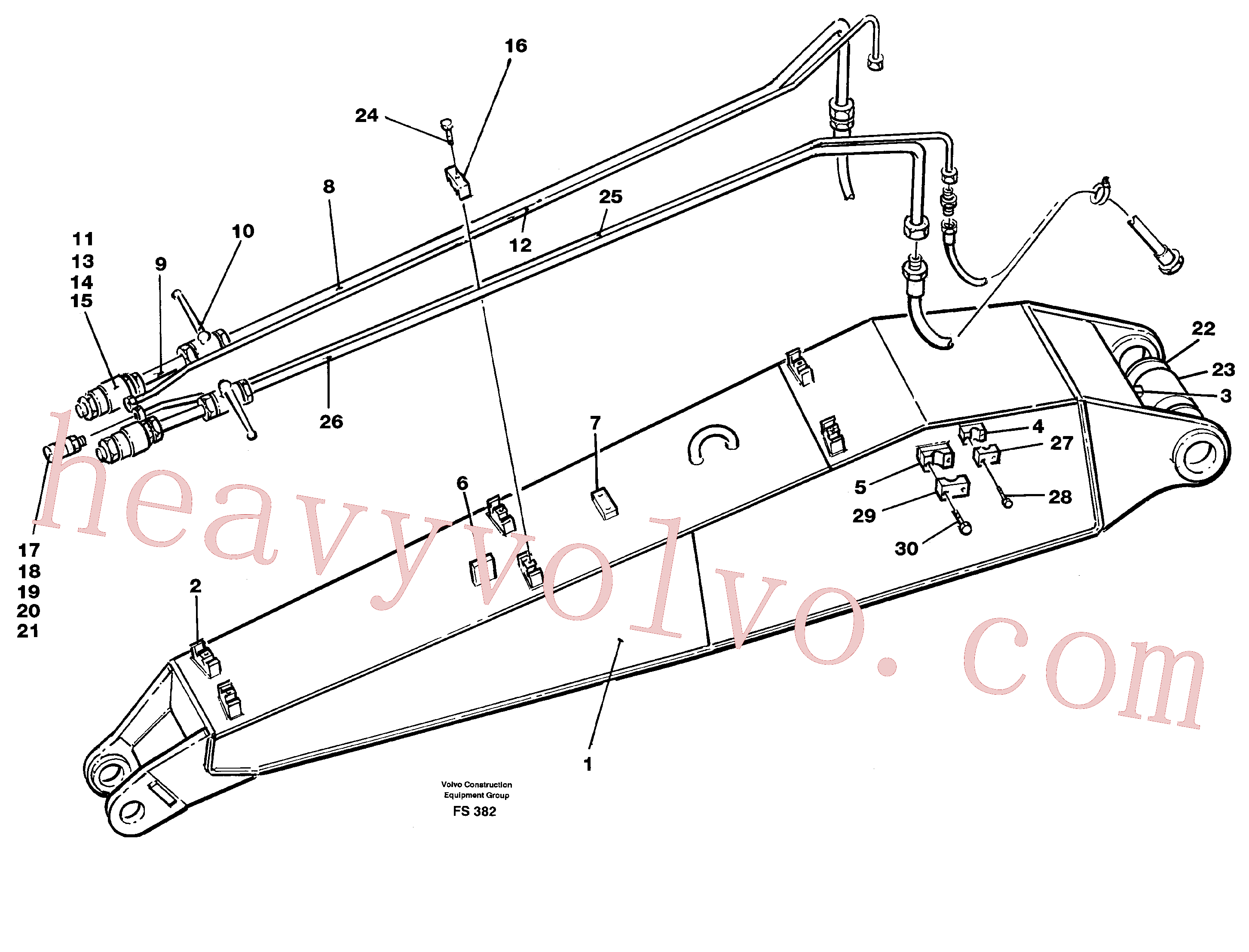 VOE14246908 for Volvo Hand. equip. three-piecesboom 7.0 m/dipper 4.37 m/jib 3.25 m(FS382 assembly)