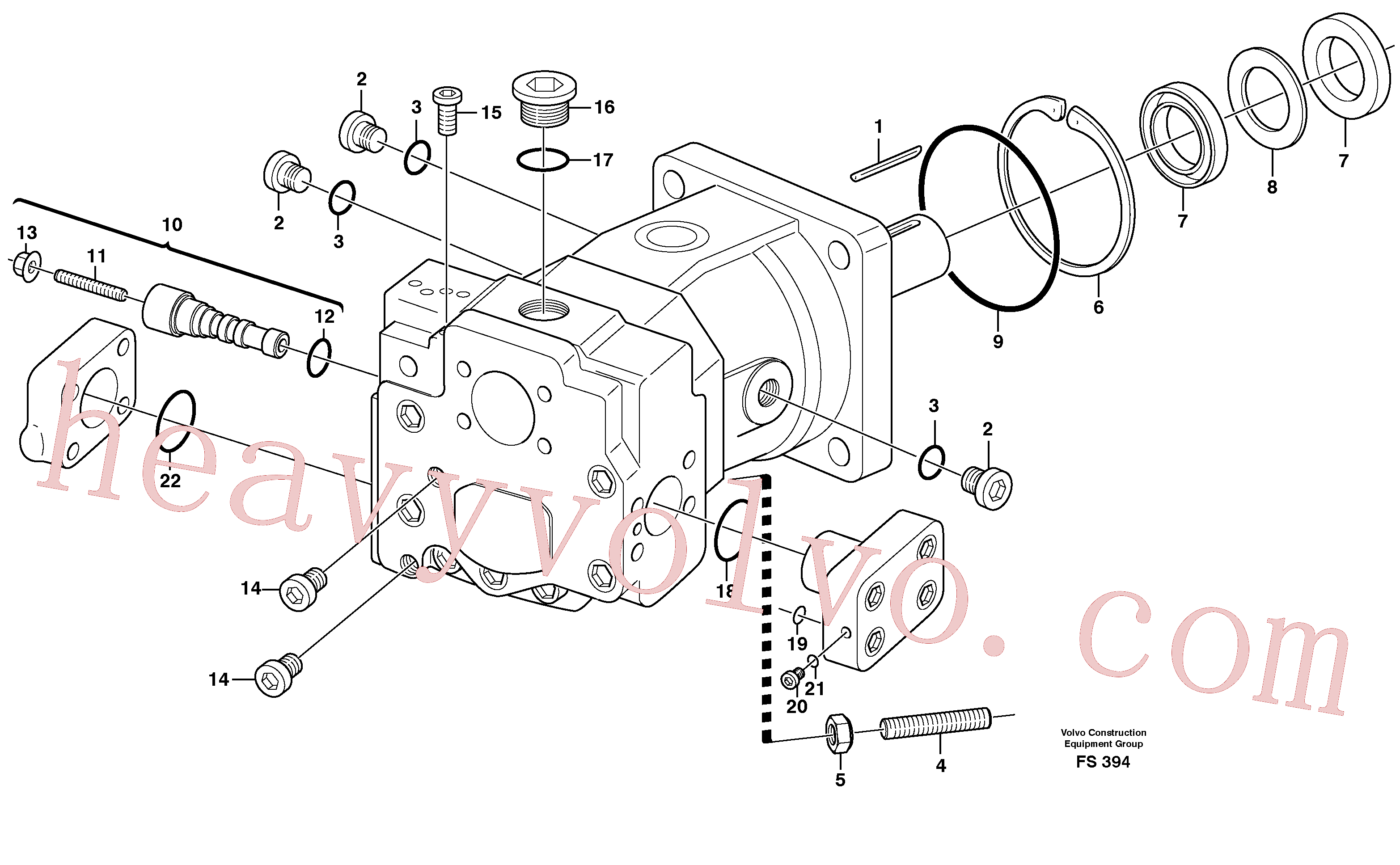 VOE14212125 for Volvo Hydraulic pump P1(FS394 assembly)