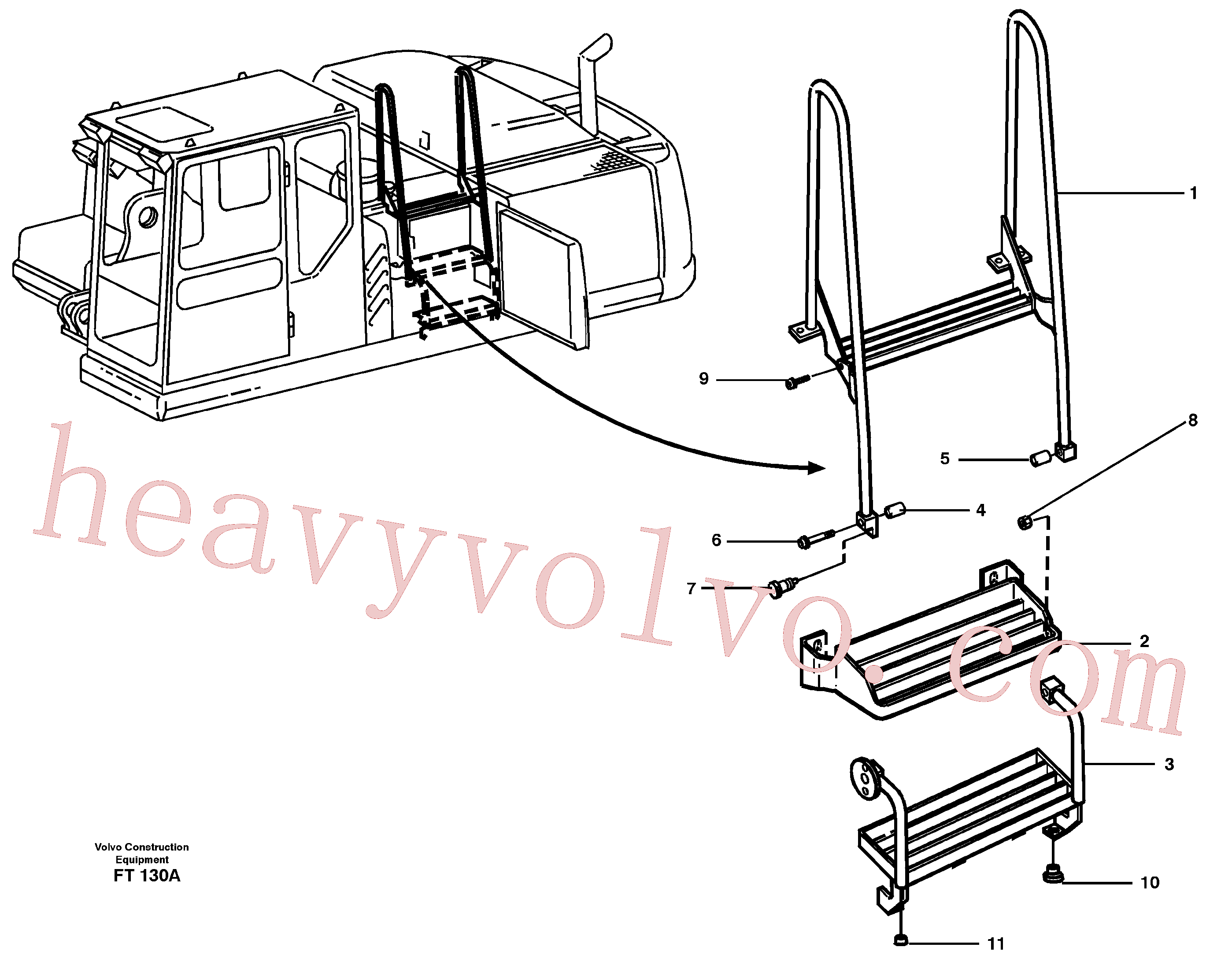 VOE14023374 for Volvo Ladder over battery(FT130A assembly)