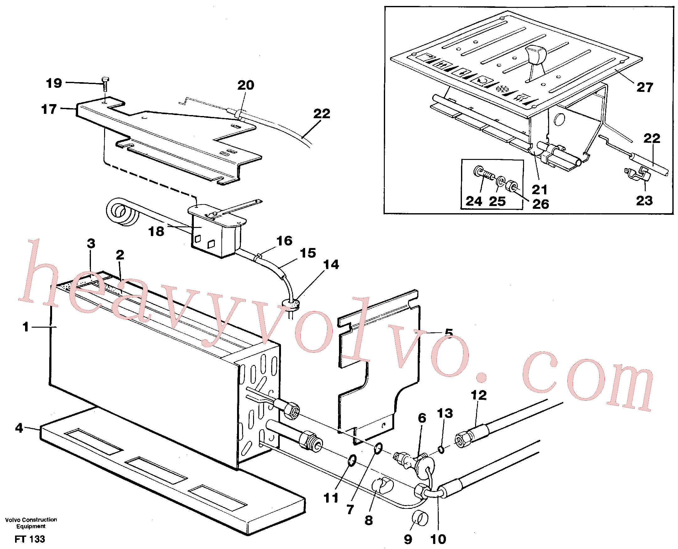 VOE14213847 for Volvo Evaporator with fitting parts, cooling agent R134a(FT133 assembly)