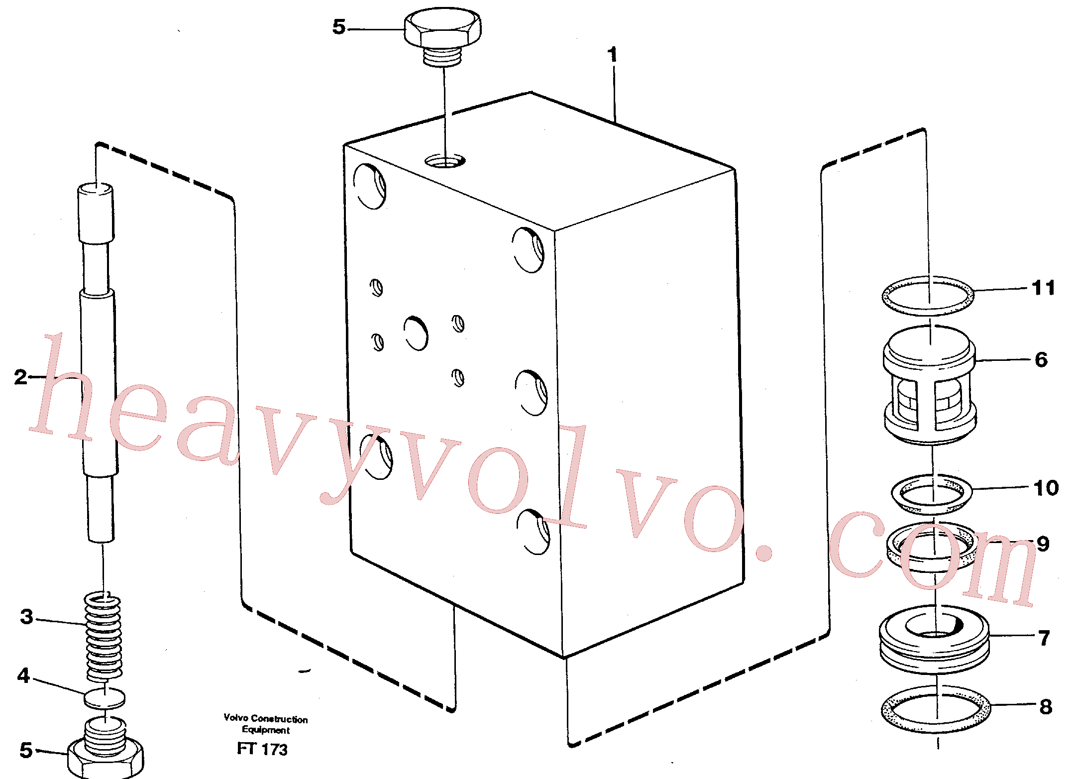 VOE14342589 for Volvo Connection valve Crawler track(FT173 assembly)