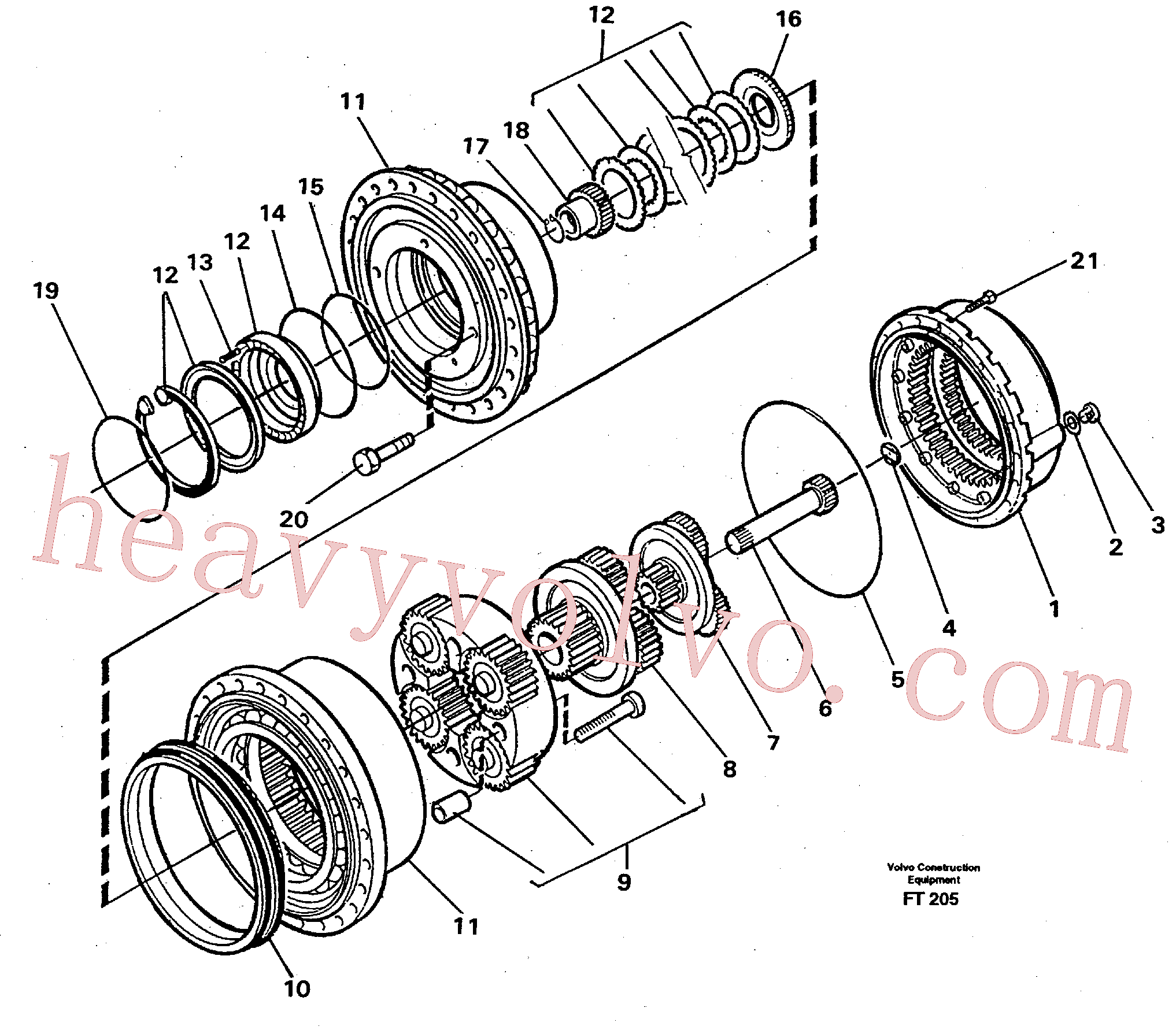 VOE11706910 for Volvo Planetary gear, travel(FT205 assembly)