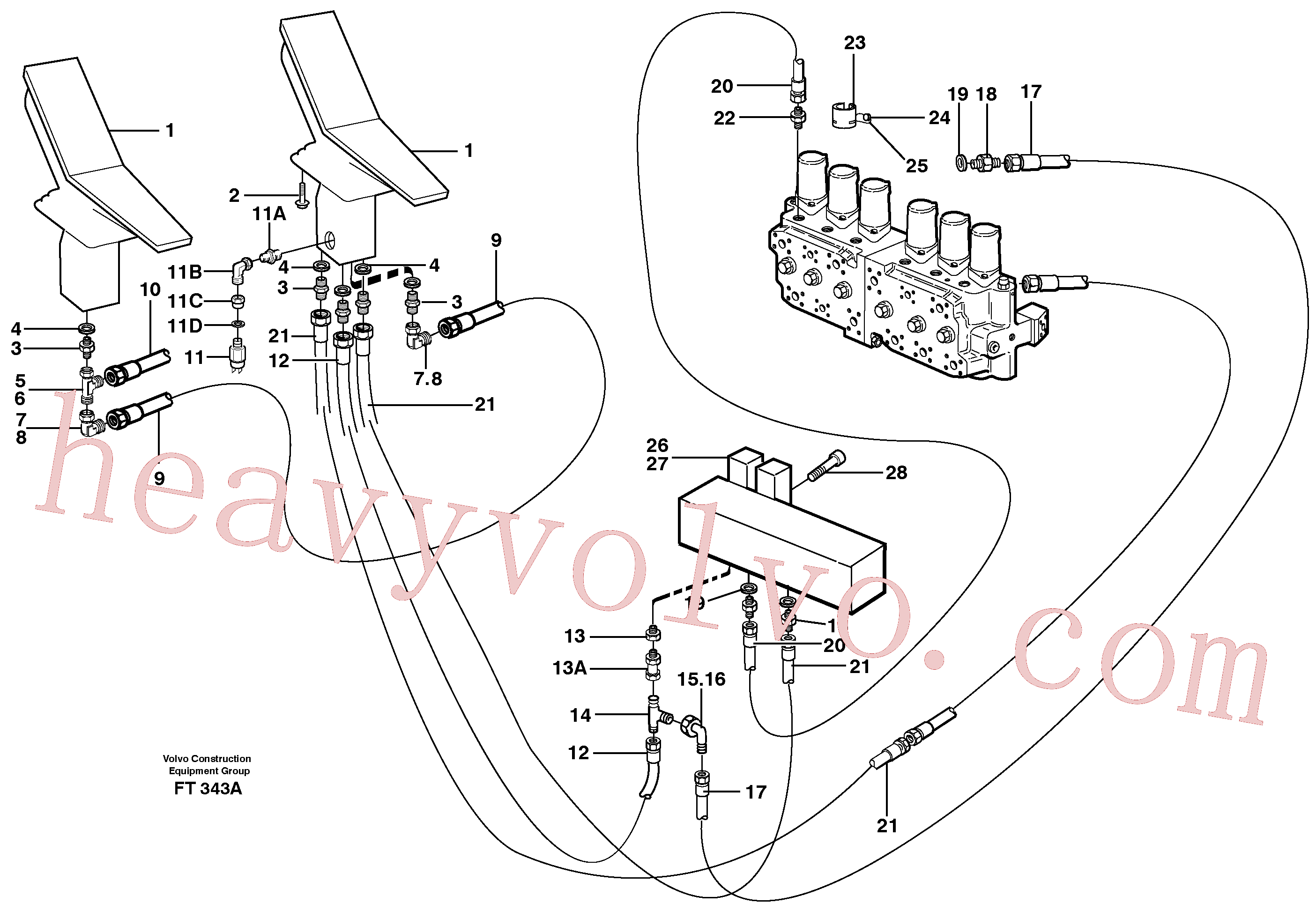 VOE14016433 for Volvo Servo hydraulics, hammer hydr. on base machine(FT343A assembly)