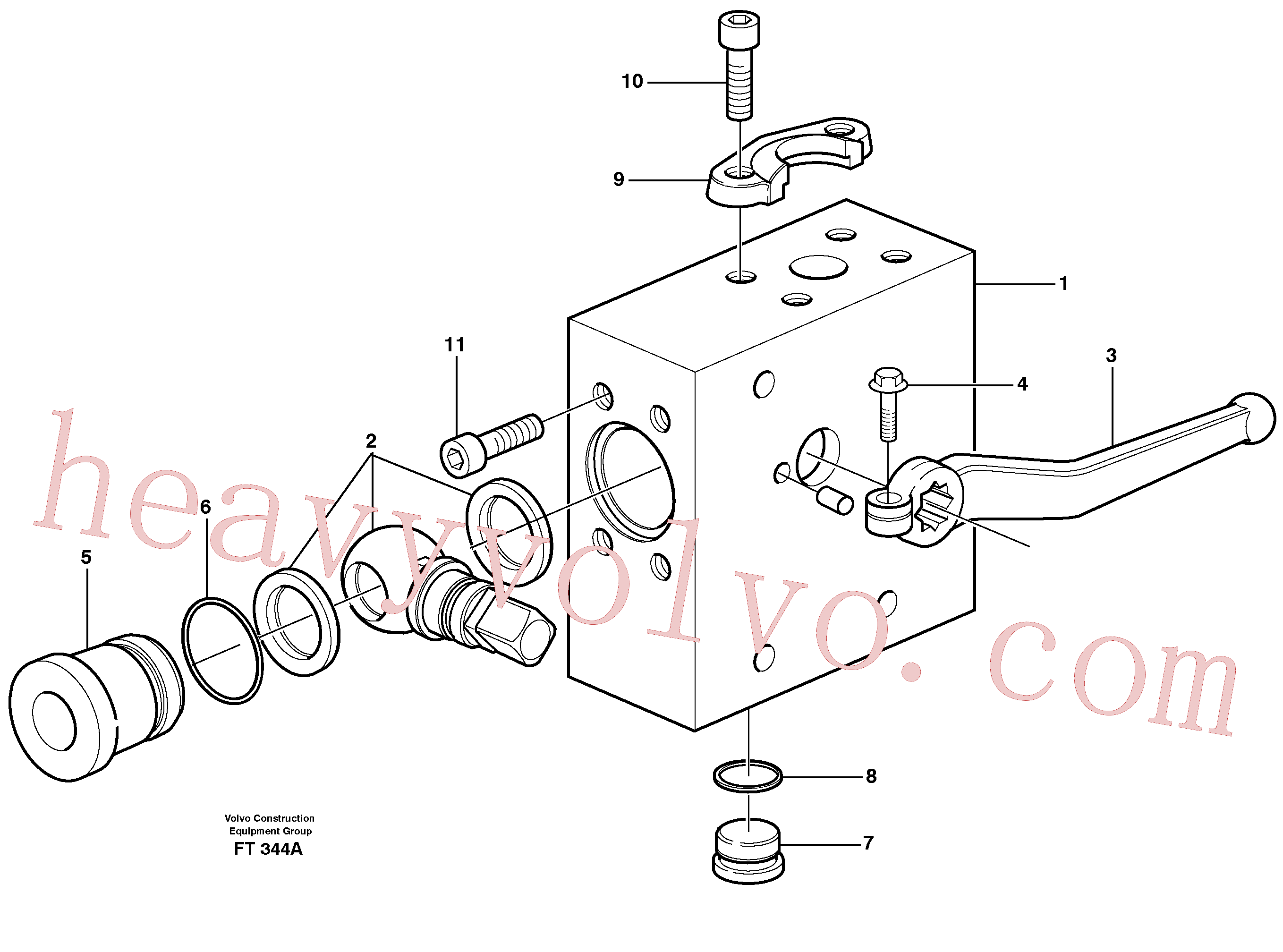 VOE14340116 for Volvo Operating valve, hammer / shears(FT344A assembly)