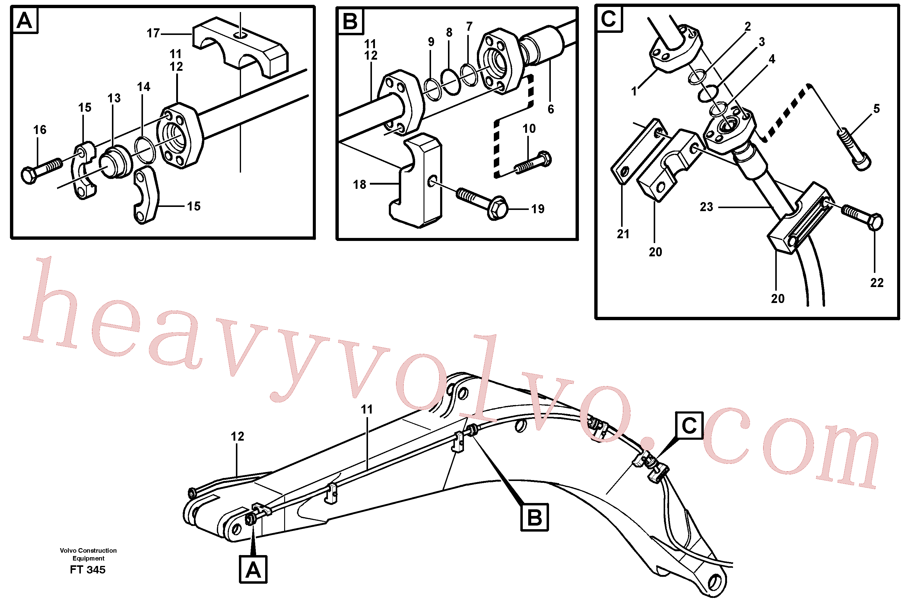 VOE14340739 for Volvo Hammer hydraulics on mo- noboom, 6.0m och 6.7m(FT345 assembly)