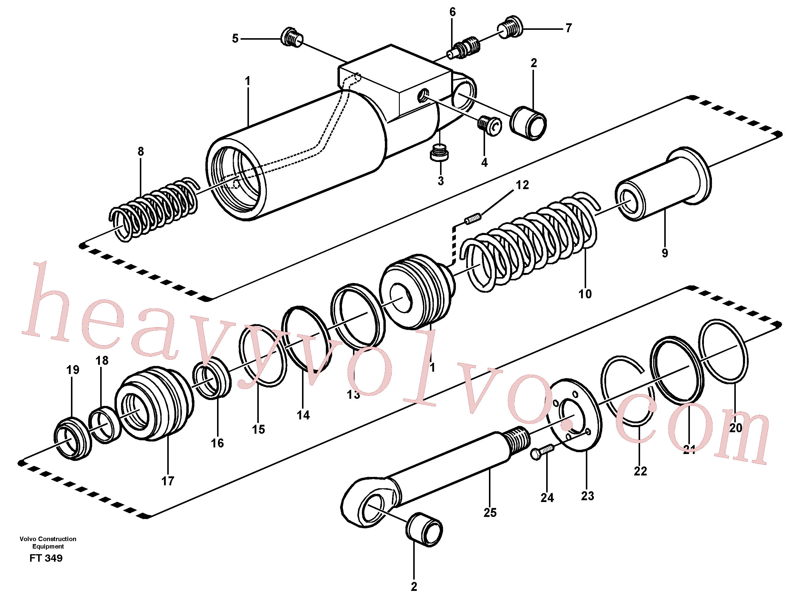 VOE14012950 for Volvo Hydraulic cylinder(FT349 assembly)