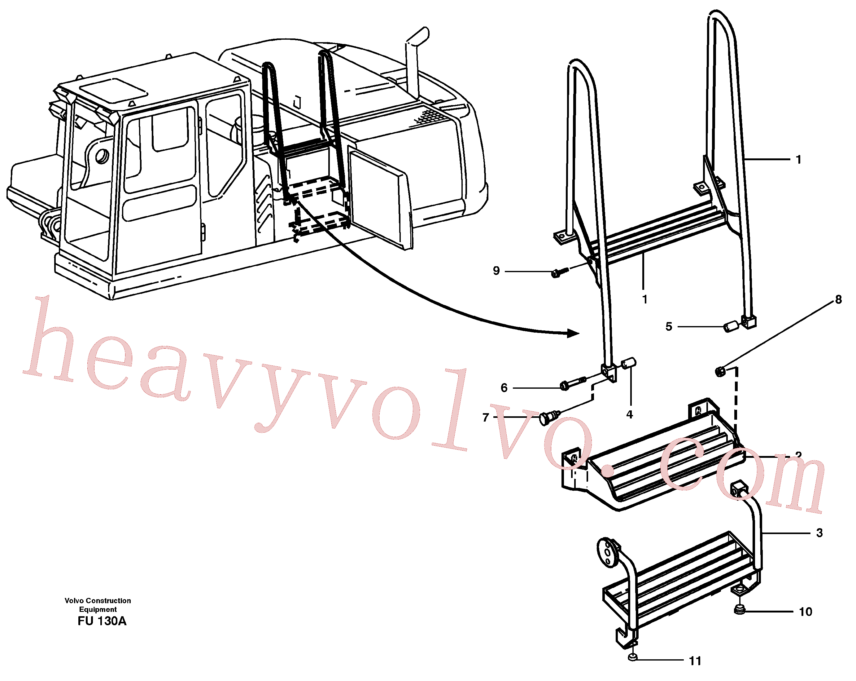 VOE14023374 for Volvo Ladder over battery(FU130A assembly)