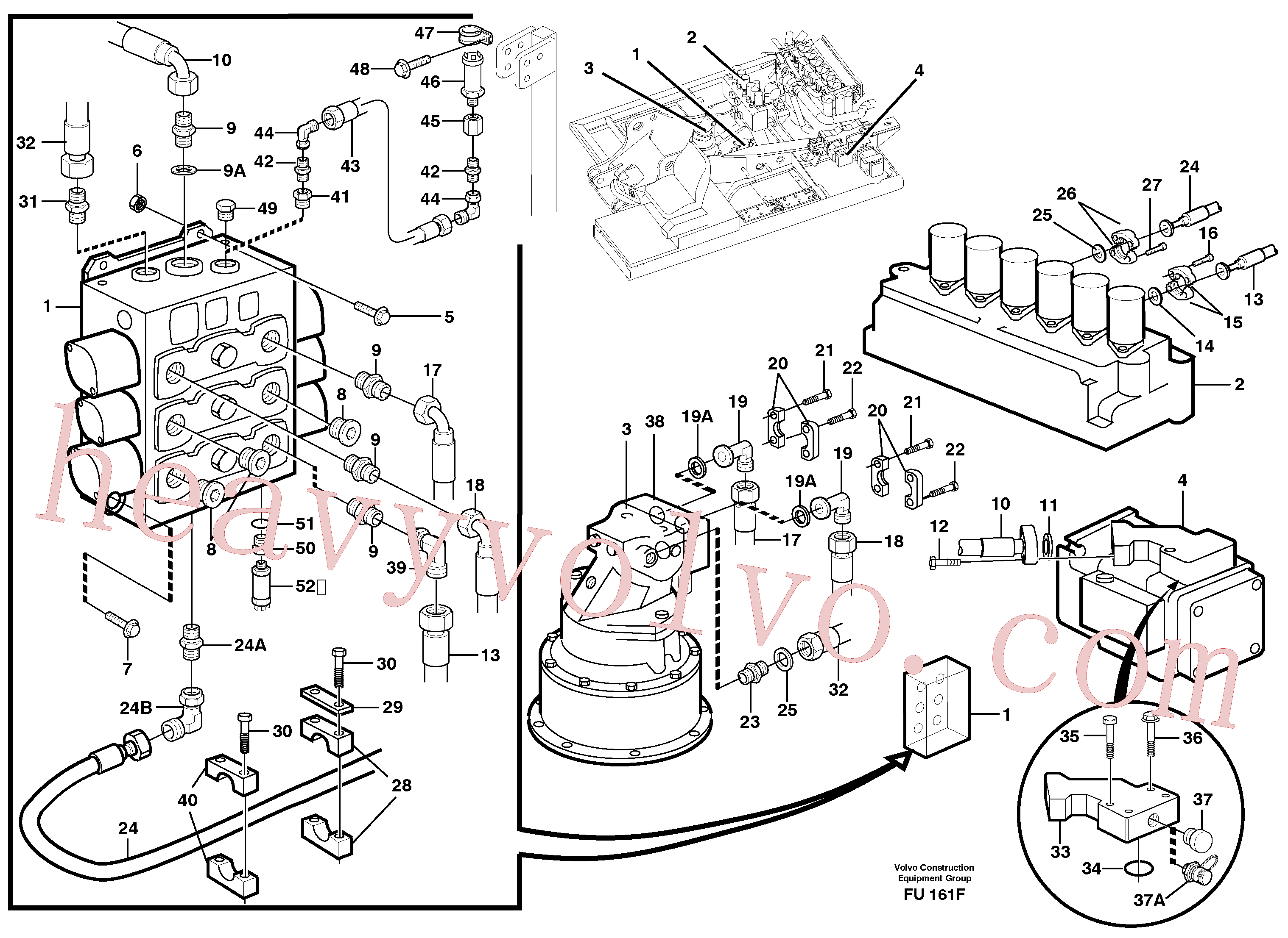 VOE14267223 for Volvo Boom swing system(FU161F assembly)