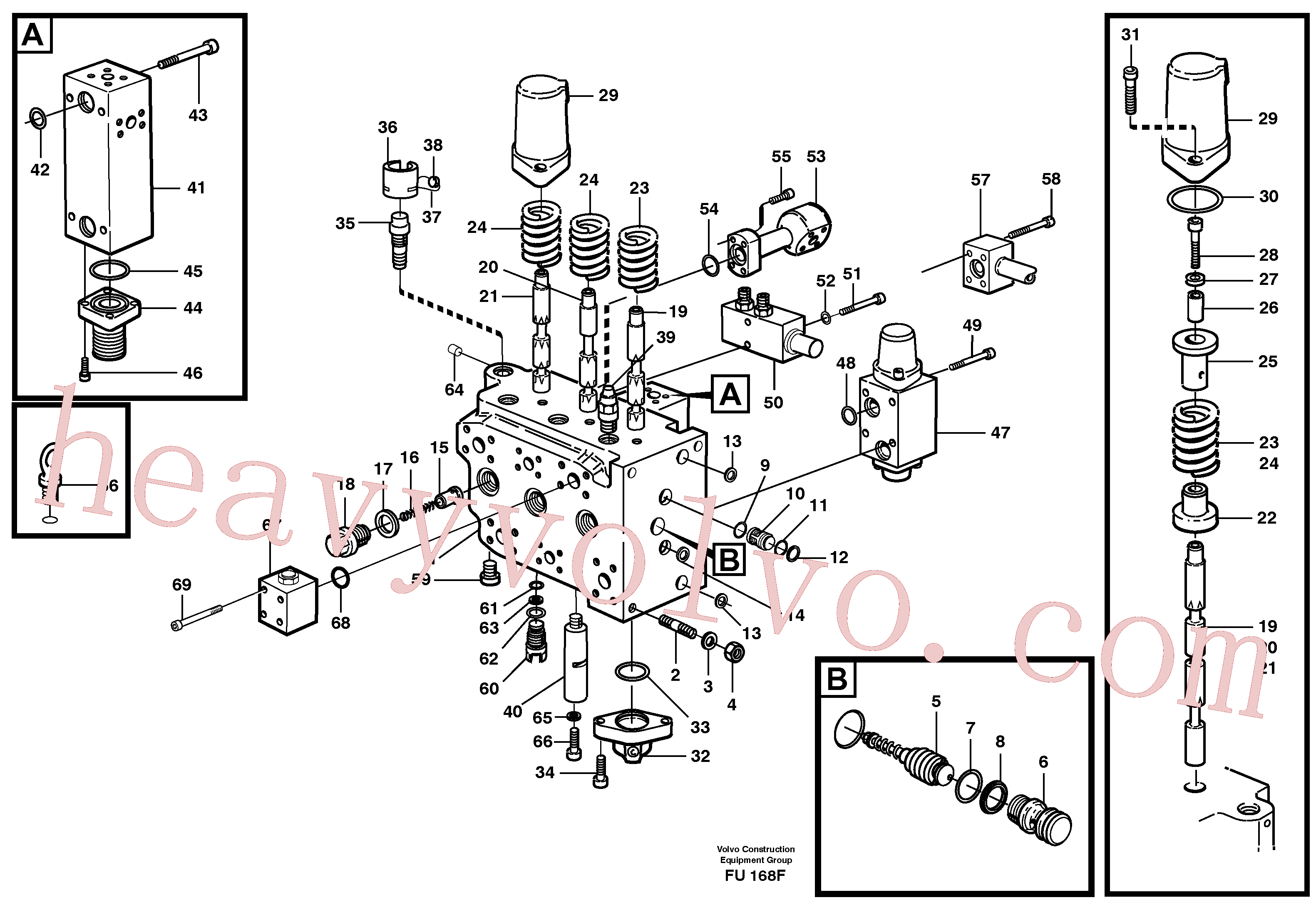 VOE14016433 for Volvo Main valve assembly, dipper arm, track Rh, option(FU168F assembly)