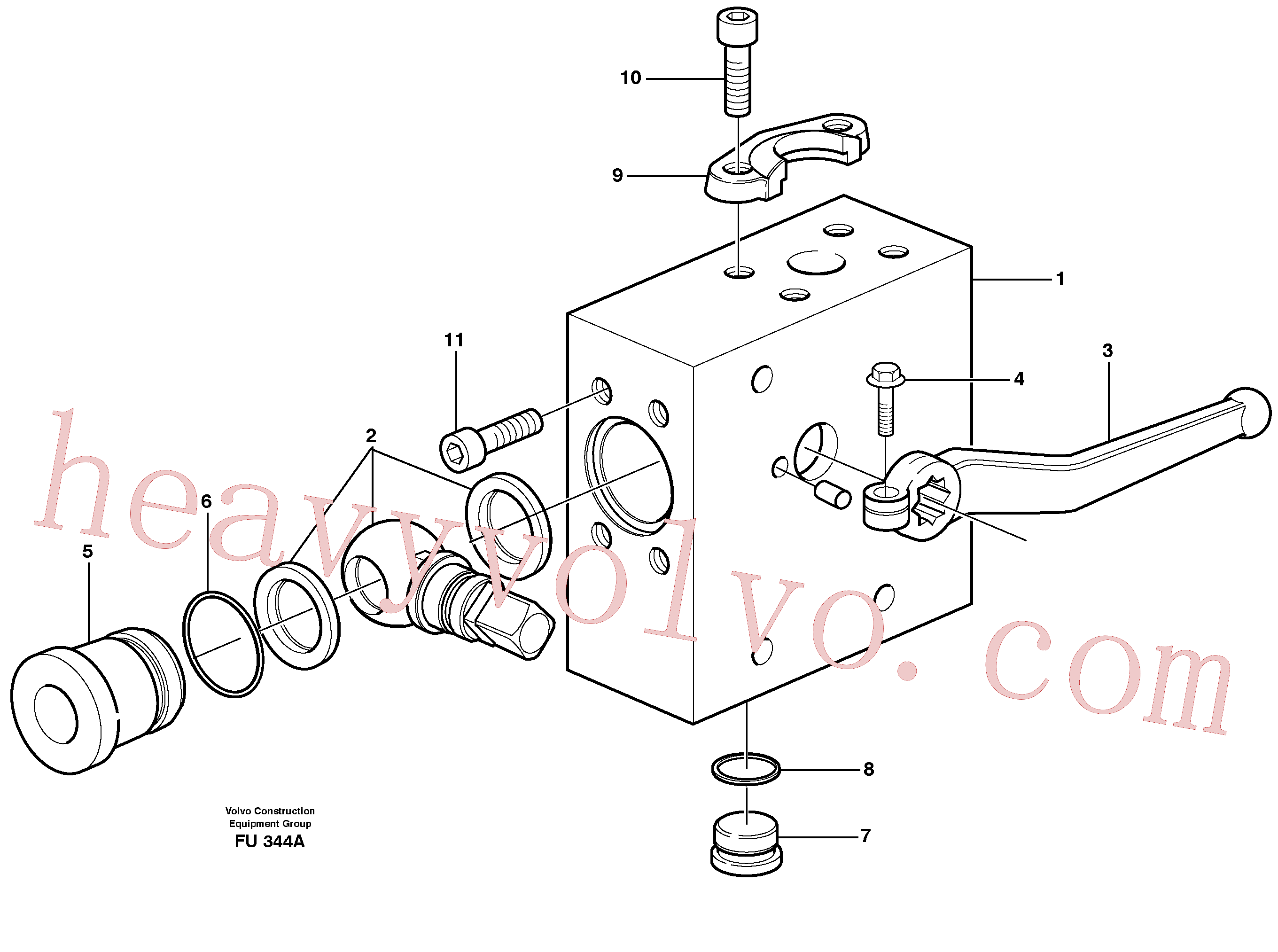 VOE14340116 for Volvo Operating valve, hammer / shears(FU344A assembly)