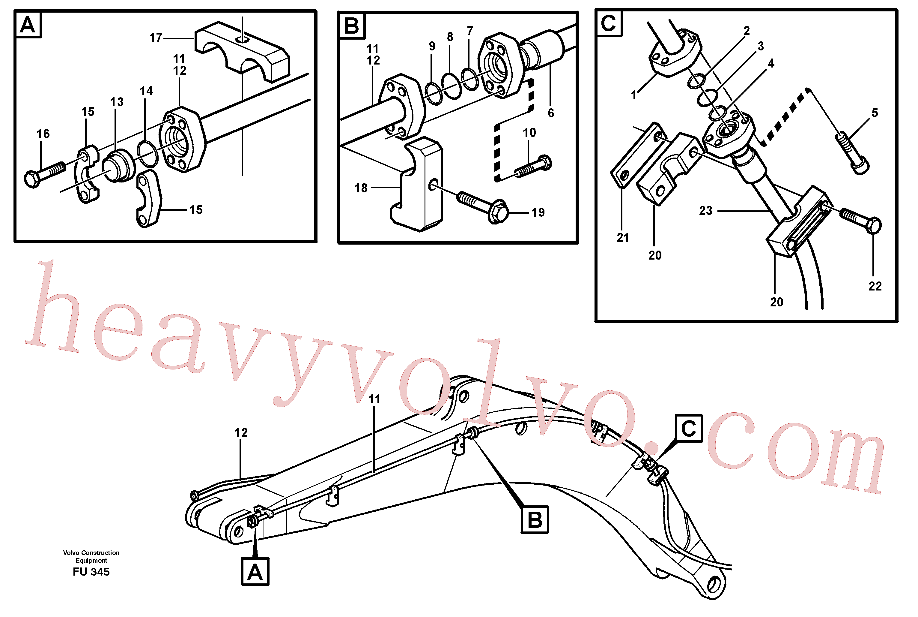 VOE14340739 for Volvo Hammer hydraulics on mo- noboom, 6.0m och 8.7m(FU345 assembly)