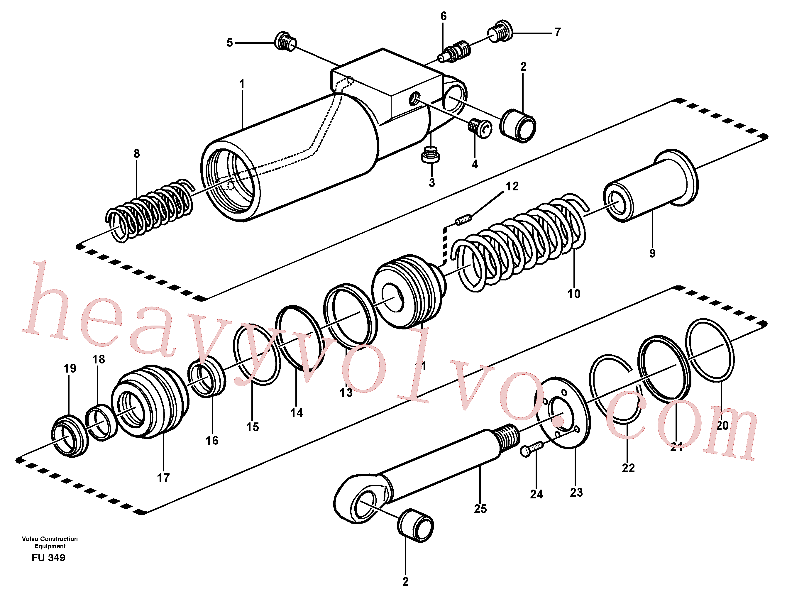 VOE14012950 for Volvo Hydraulic cylinder(FU349 assembly)