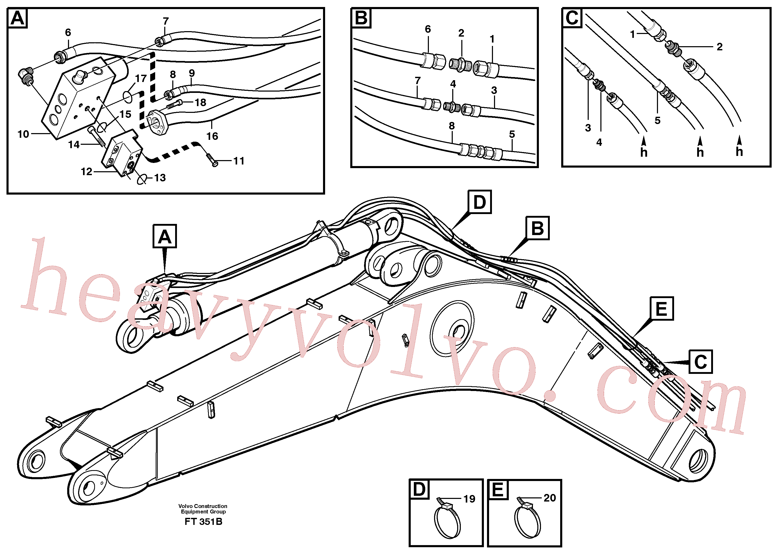 VOE14248431 for Volvo Servo hydraulics, Hose break valve(FU351B assembly)