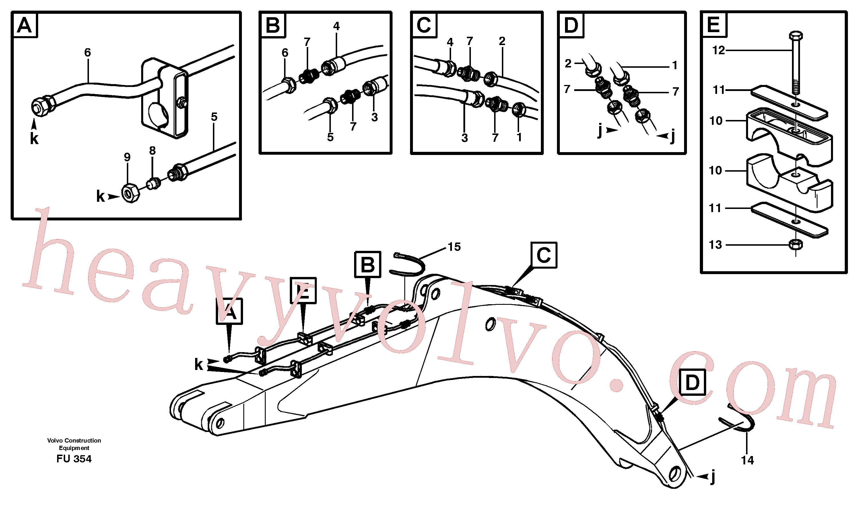 VOE14341319 for Volvo Slope bucket and grab equipment on 6.0m, 7.0m(FU354 assembly)