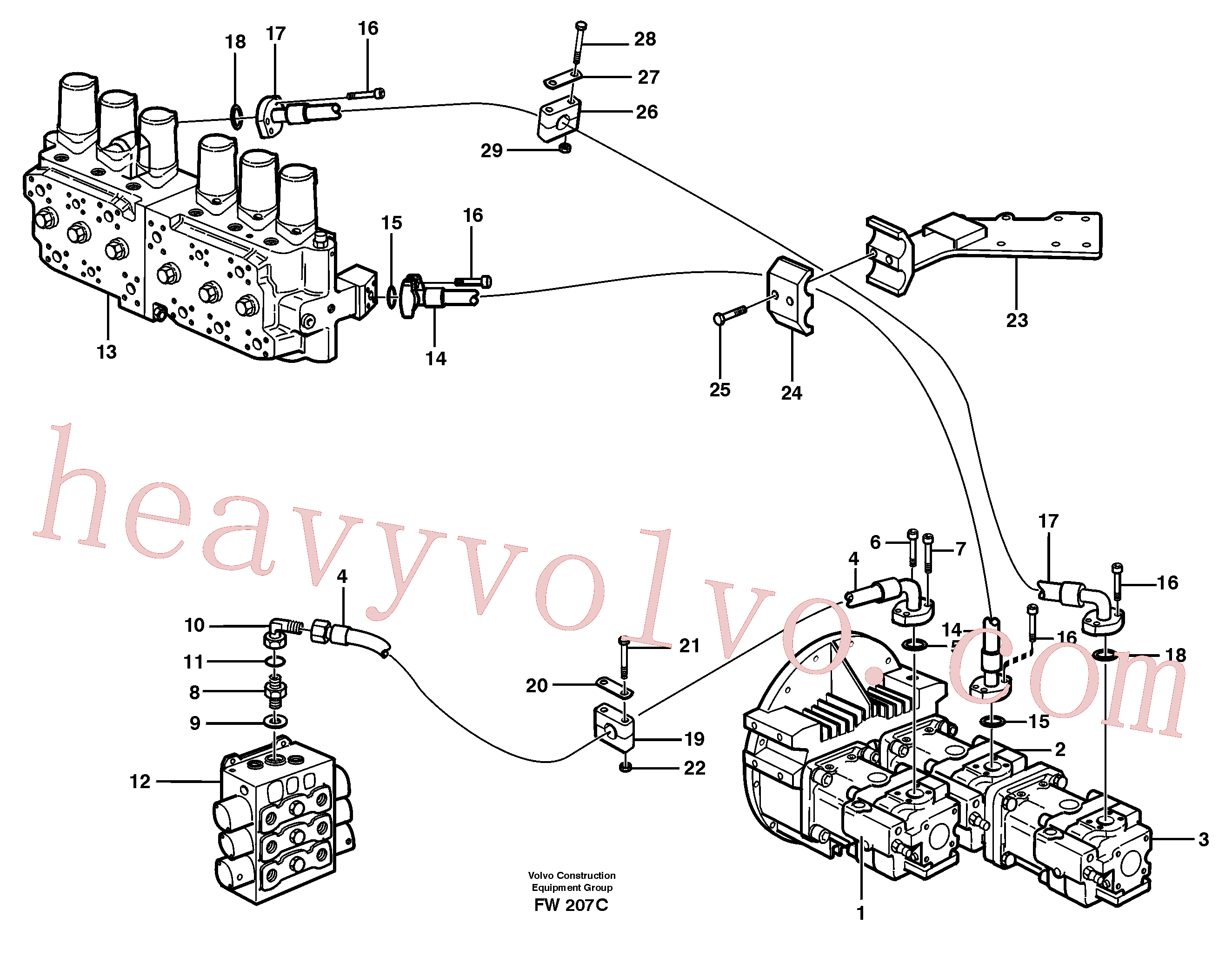 VOE14344729 for Volvo Hydraulic system, feed line(FW207C assembly)