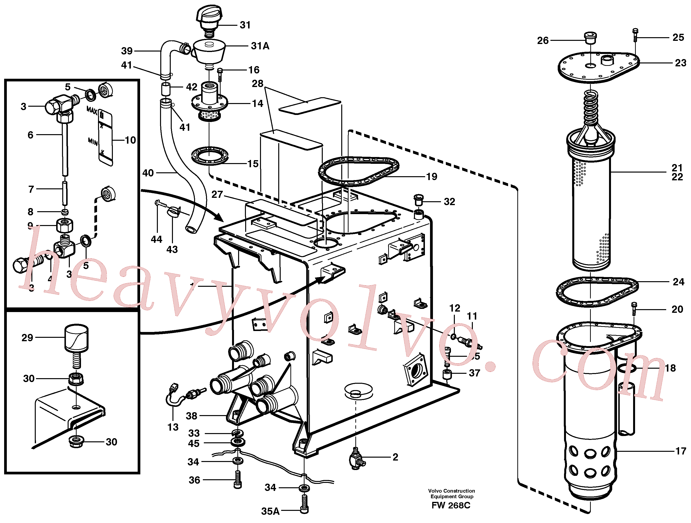 VOE14213332 for Volvo Hydraulic oil tank(FW268C assembly)