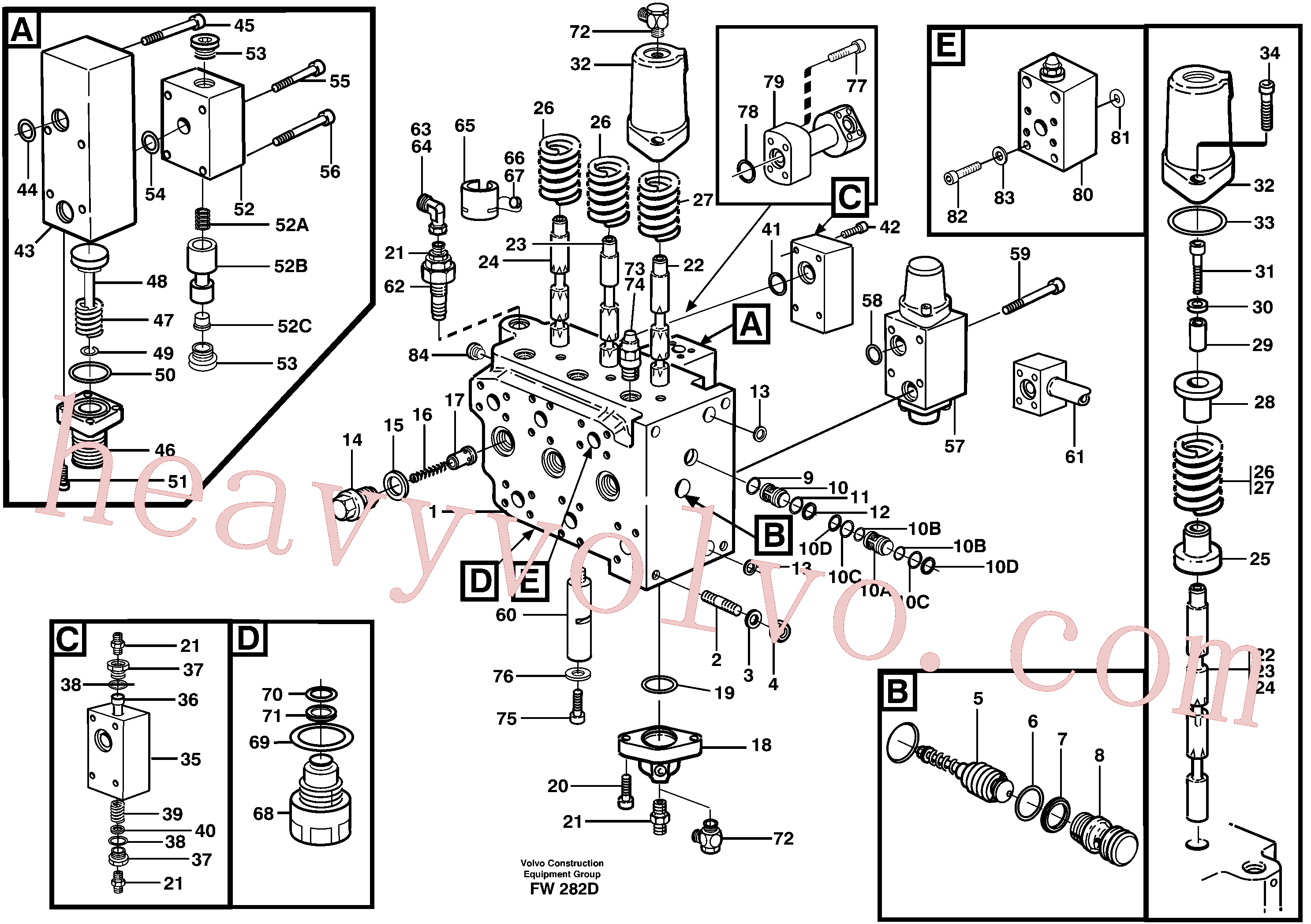 VOE14342589 for Volvo Main valve assembly, dipper arm, track Rh, option(FW282D assembly)