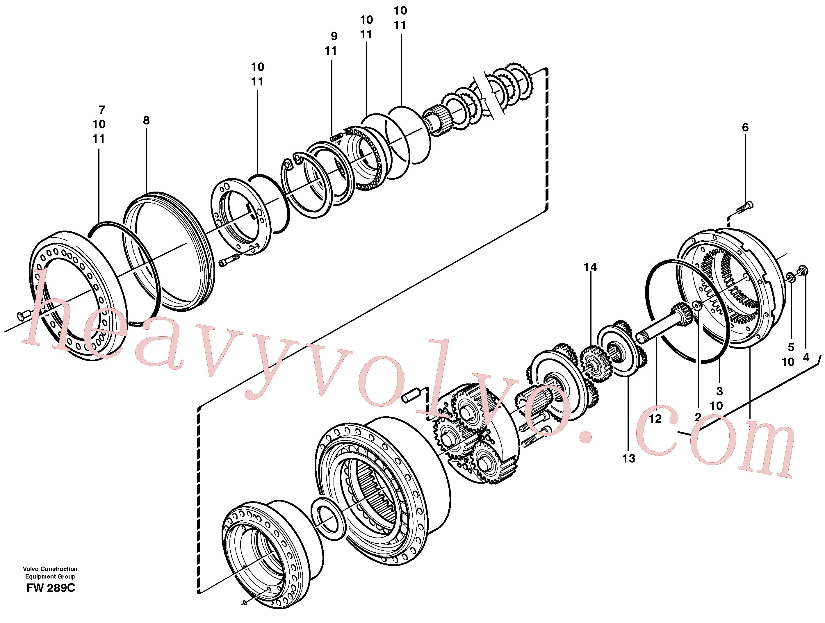 VOE11707951 for Volvo Planetary gear, travel(FW289C assembly)