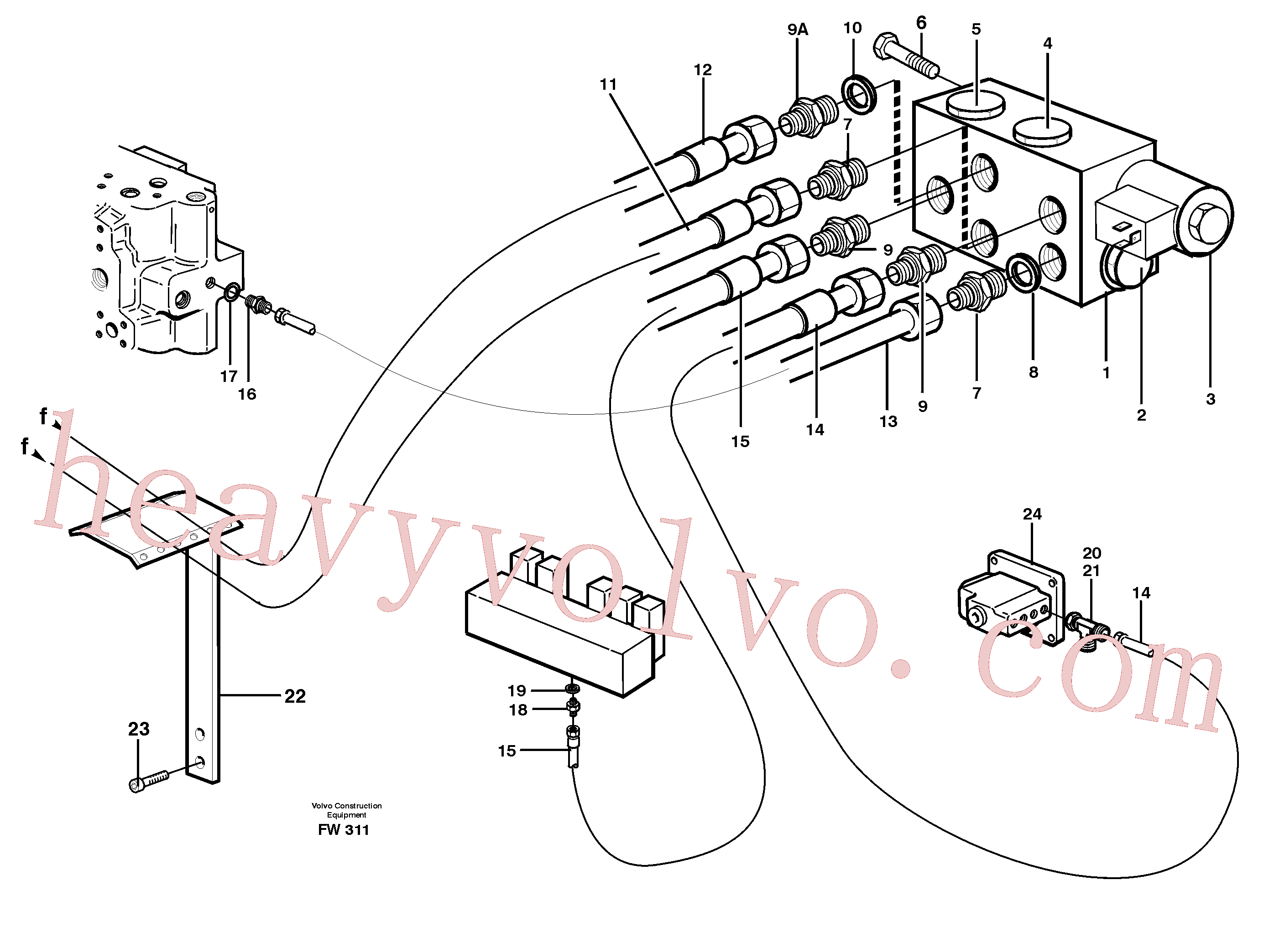 VOE14341396 for Volvo Hydr. quick fit equipm. on super structure(FW311 assembly)