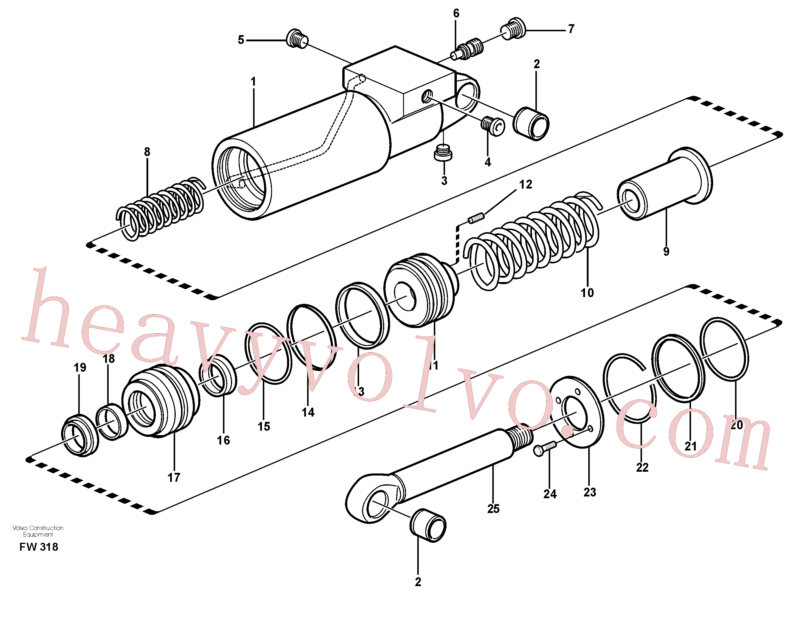 VOE14012950 for Volvo Hydraulic cylinder(FW318 assembly)