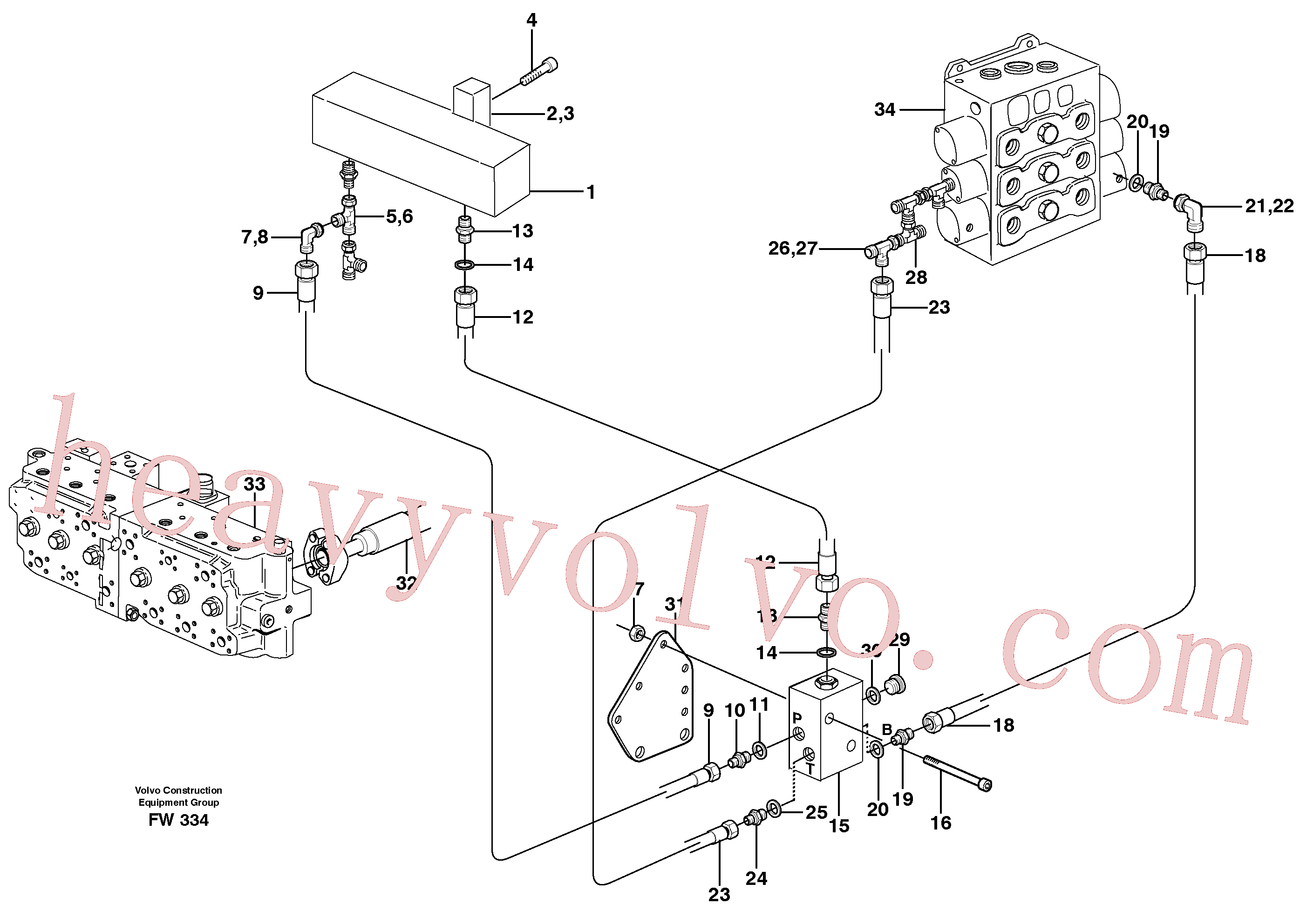 VOE14012480 for Volvo Servo hydraulics, servo hydr. 2 pumps(FW334 assembly)