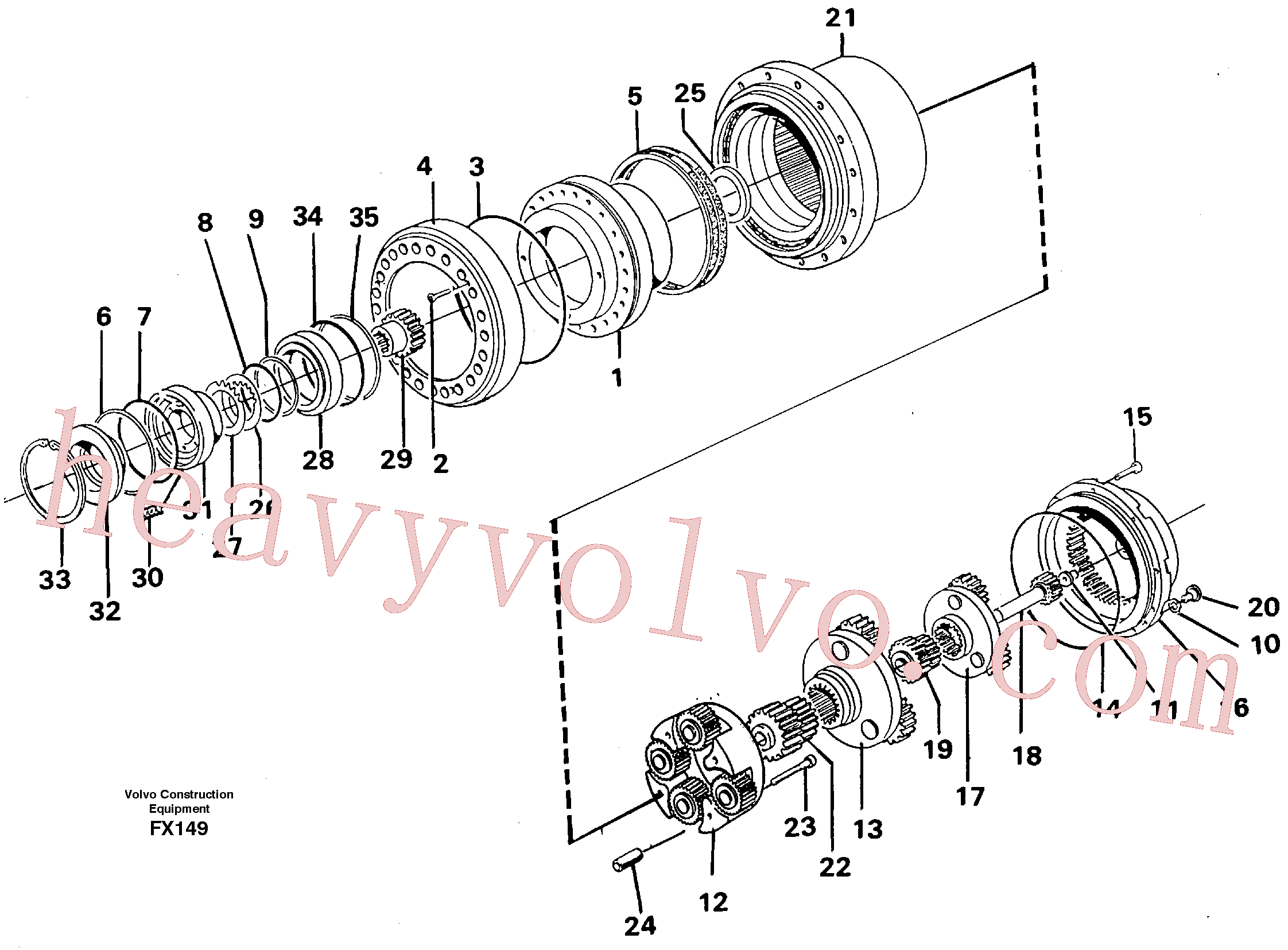 VOE14261949 for Volvo Planetary drive(FX149 assembly)