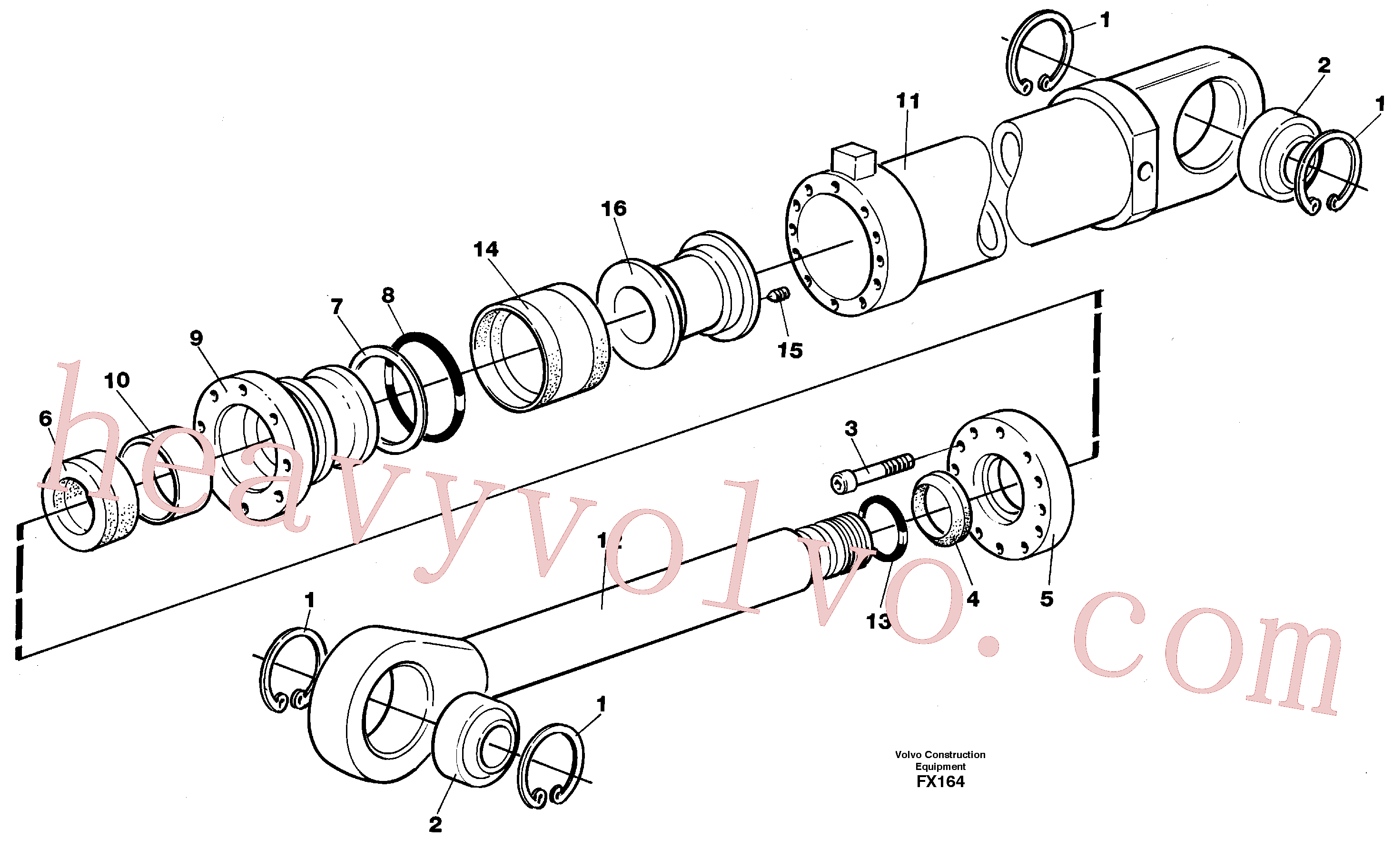 VOE14230196 for Volvo Hydraulic cylinder, dozer blade(FX164 assembly)