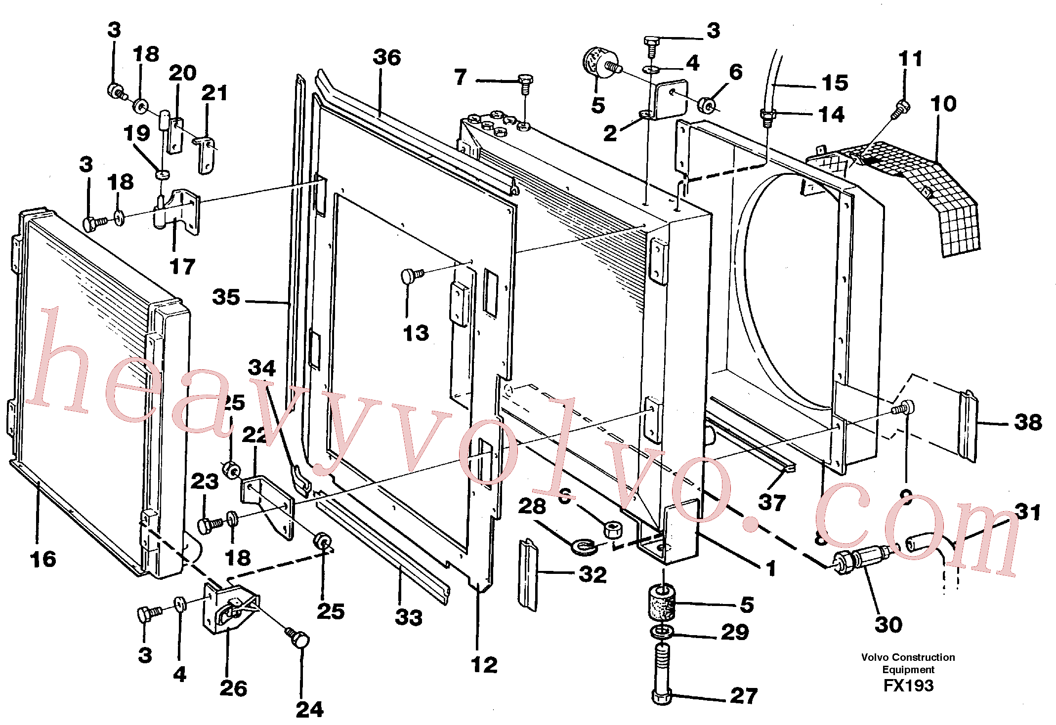 VOE14259135 for Volvo Hydraulic oil cooler(FX193 assembly)