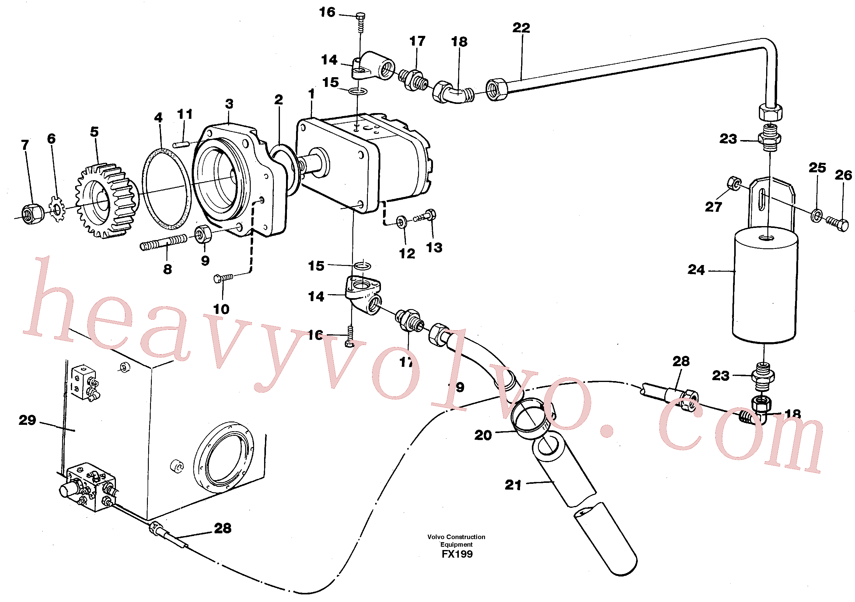 VOE14056268 for Volvo Servo pump(FX199 assembly)