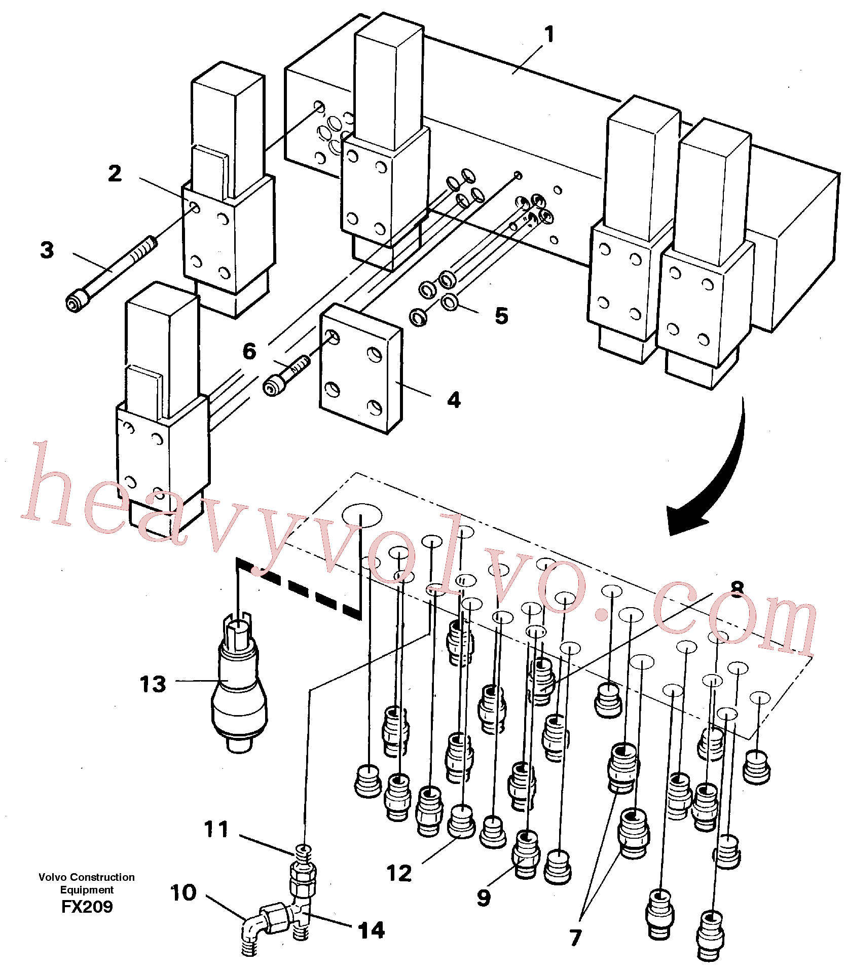 VOE957030 for Volvo Stop control block(FX209 assembly)