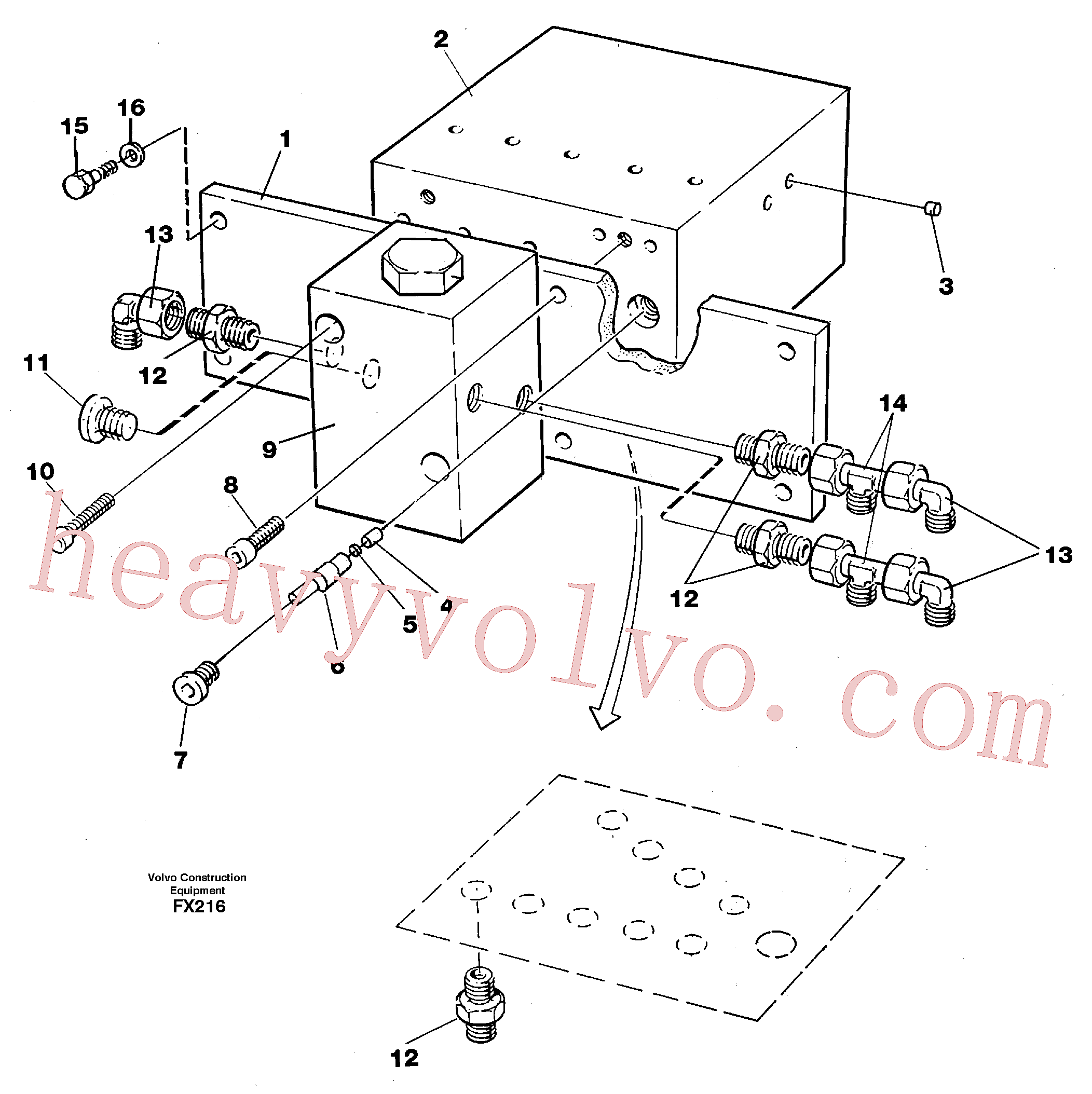 VOE190611 for Volvo Travel valve bloc(FX216 assembly)