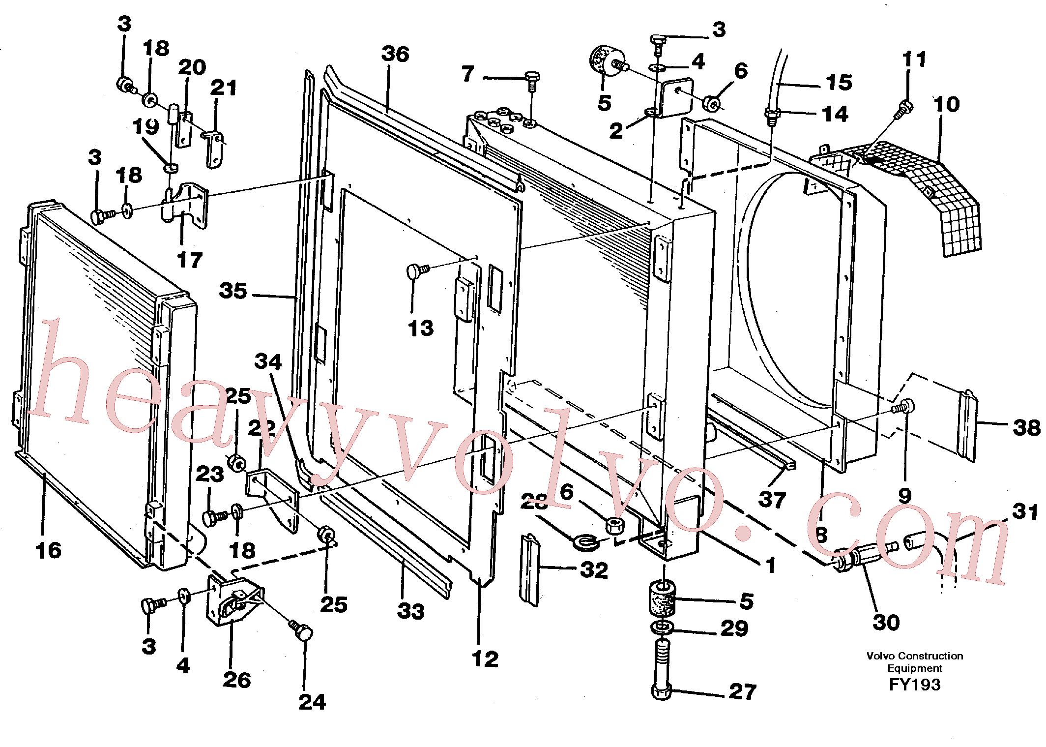 VOE14254221 for Volvo Hydraulic oil cooler(FY193 assembly)