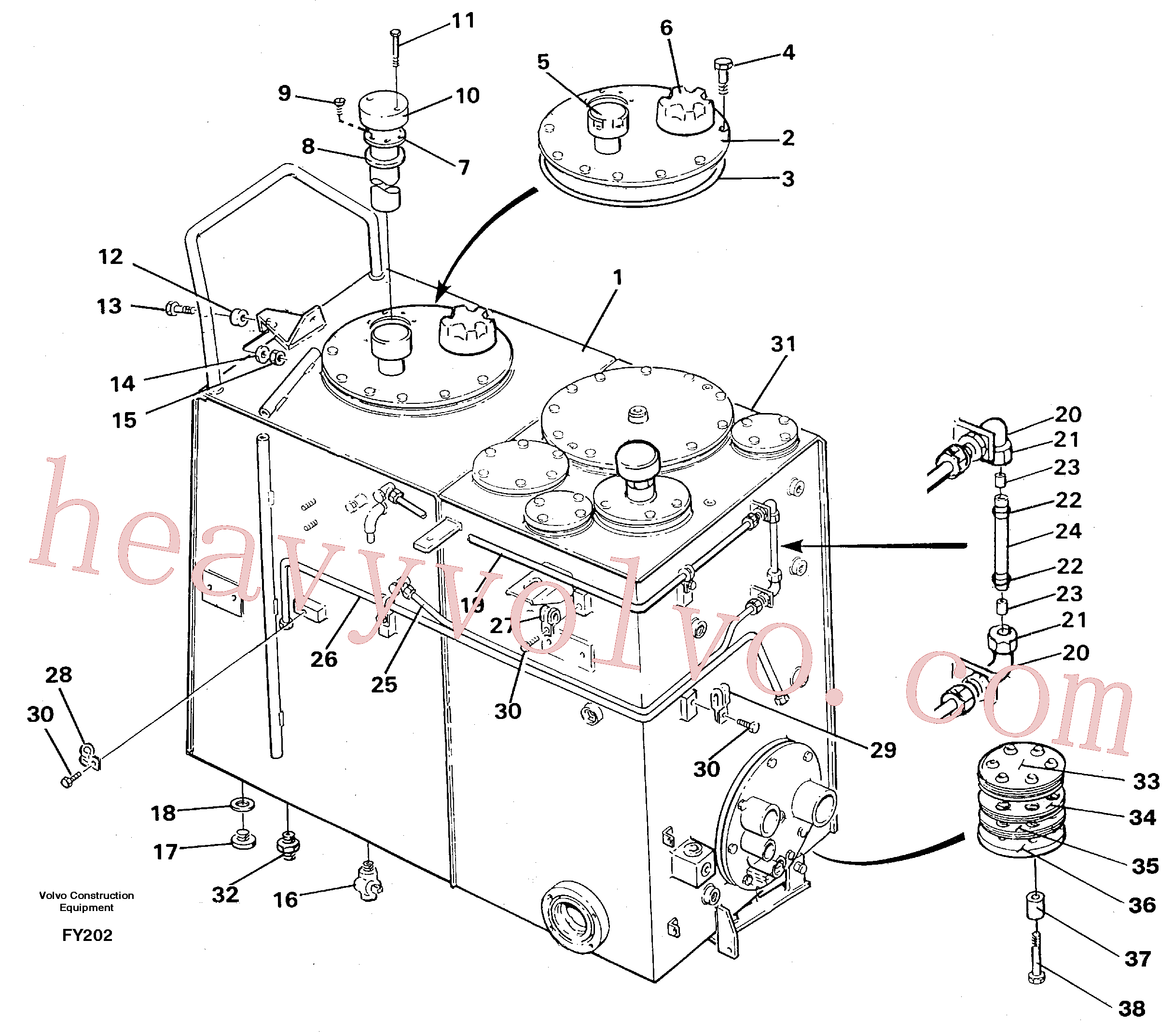 VOE14213998 for Volvo Fuel tank(FY202 assembly)