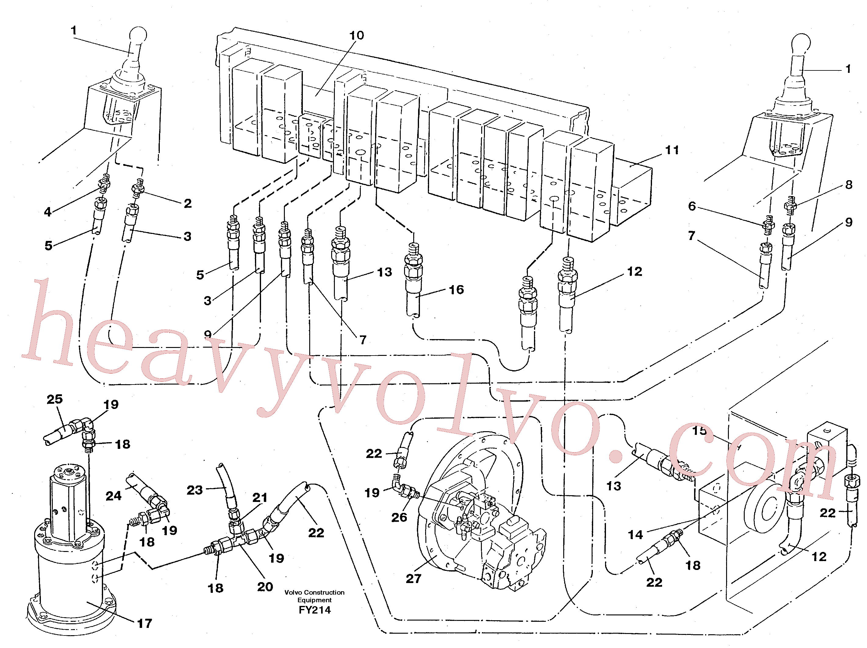 VOE14056268 for Volvo Servo hydrulics, return line tank(FY214 assembly)