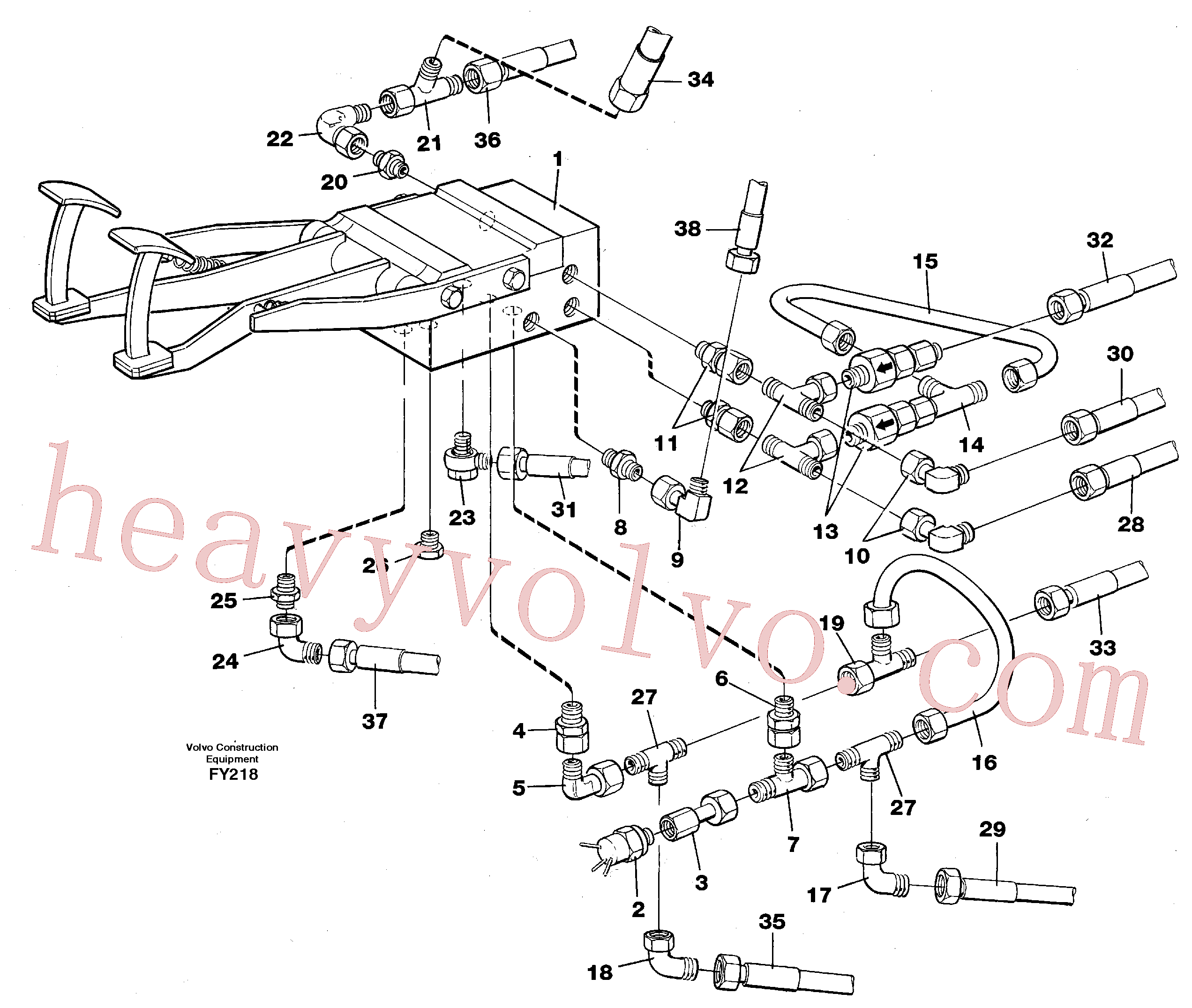 VOE14245236 for Volvo Pedal valve with connections(FY218 assembly)