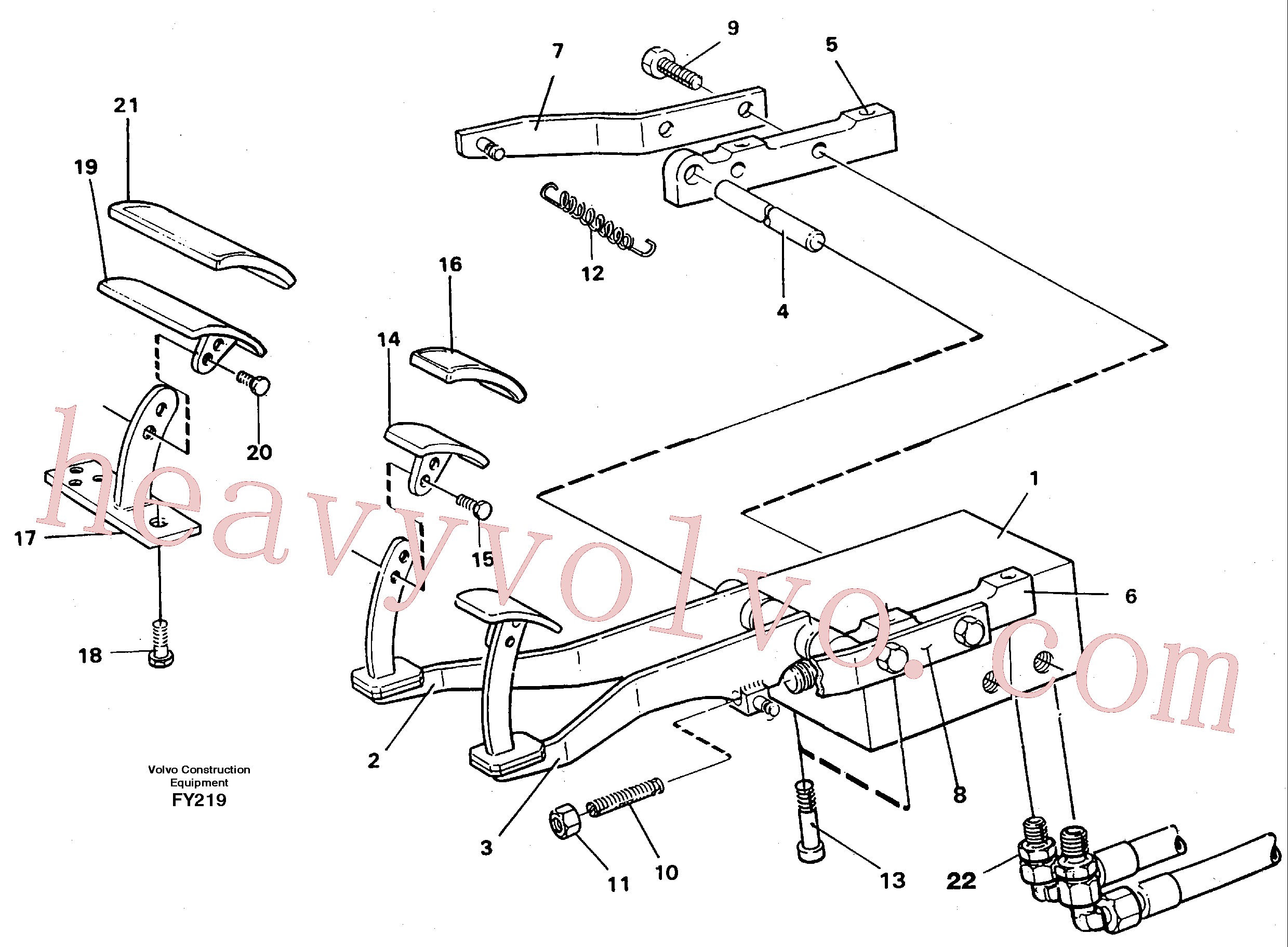 VOE14243536 for Volvo Pedal valve and foot rest(FY219 assembly)