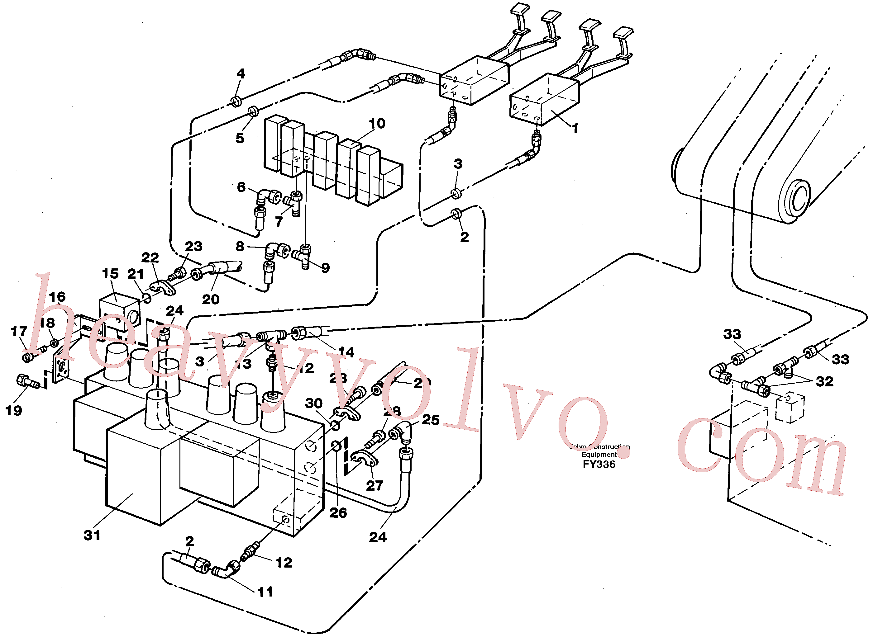 VOE14053249 for Volvo Hydraulic system adjustable boom in base machine(FY336 assembly)