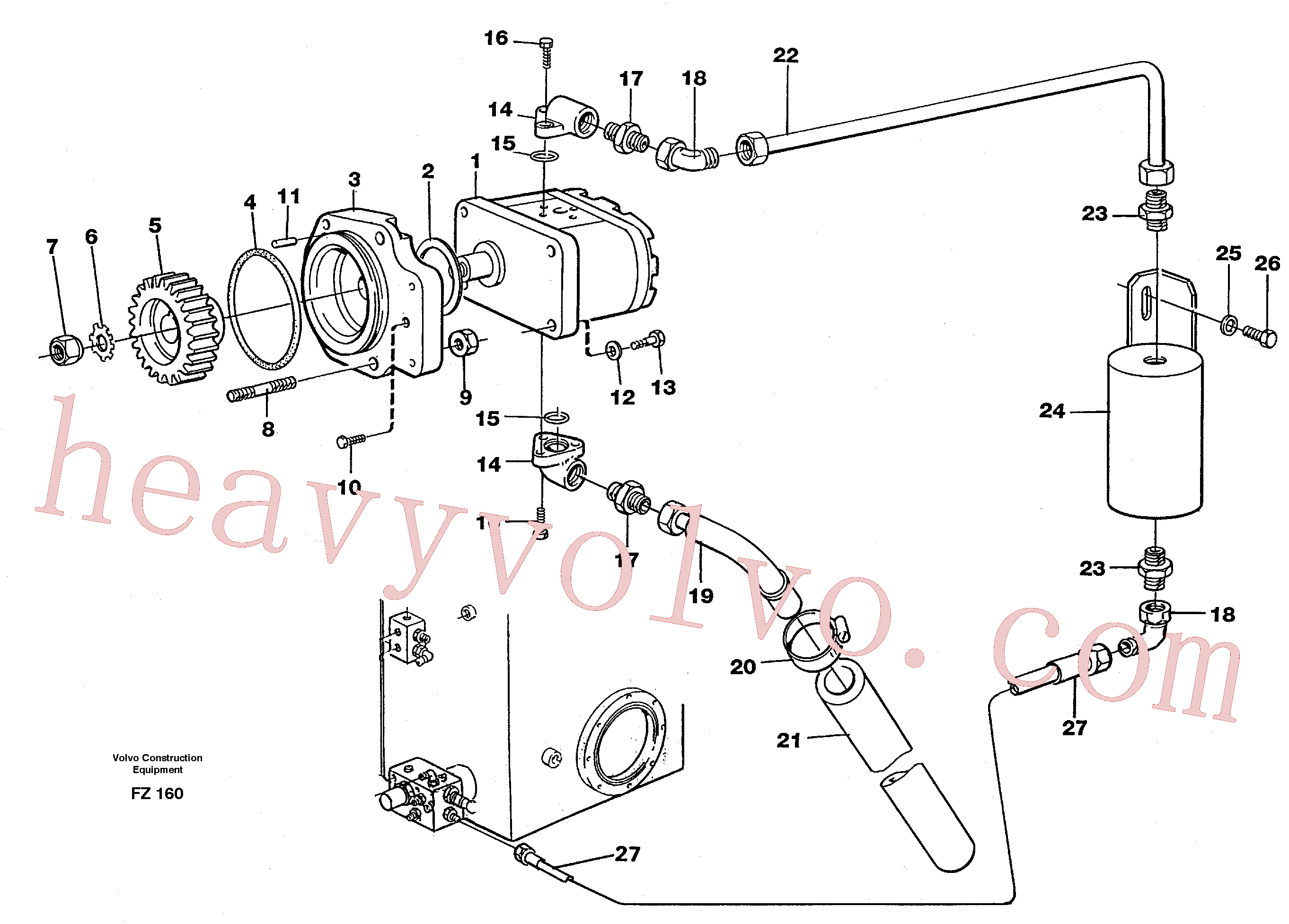 VOE14056268 for Volvo Servo pump(FZ160 assembly)