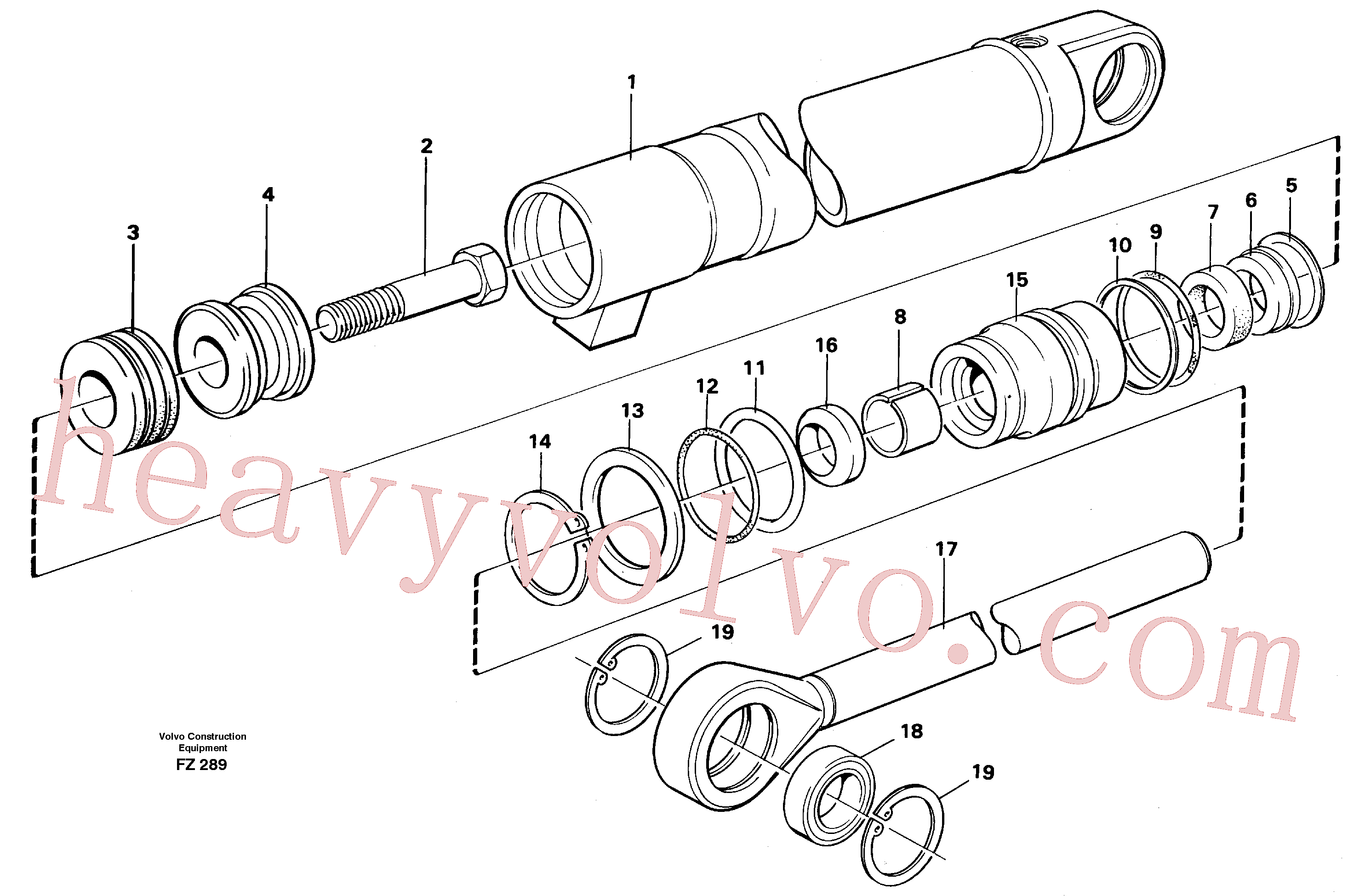 VOE14251914 for Volvo Hydraulic cylinder(FZ289 assembly)