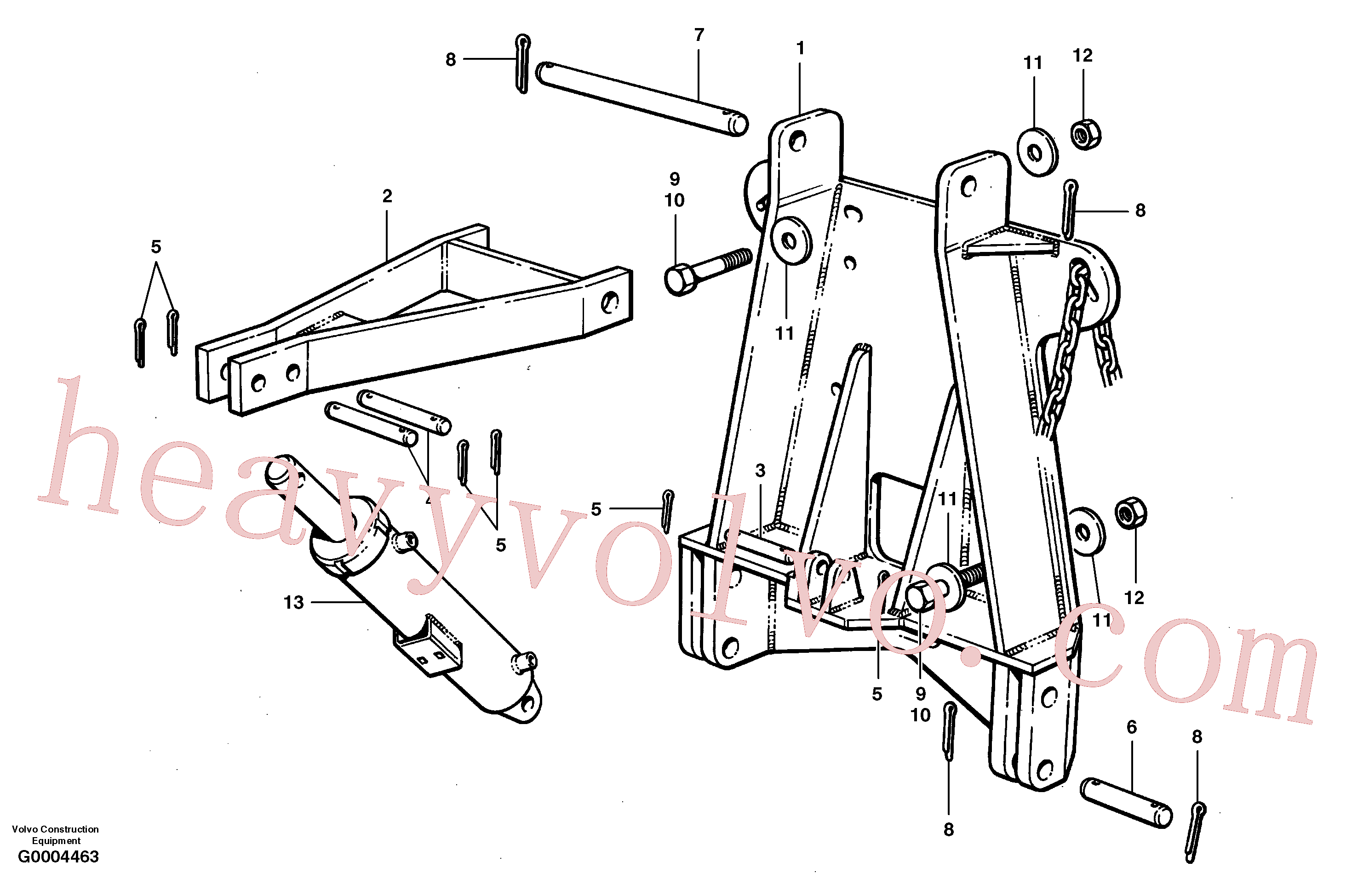 CH13A-0628 for Volvo Attaching frame(G0004463 assembly)