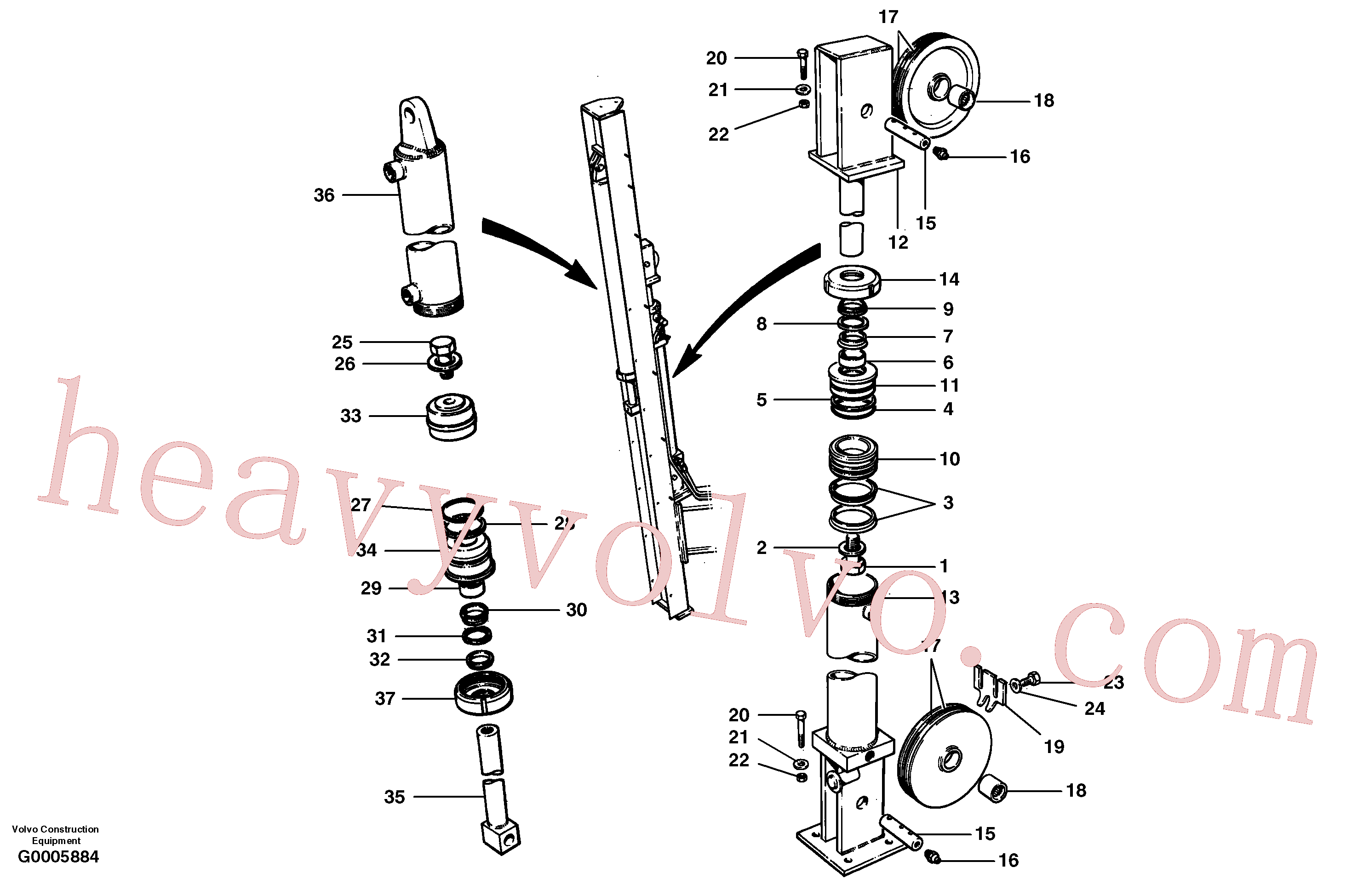 CH59670 for Volvo Wing cylinders - rear mast - cable wing(G0005884 assembly)