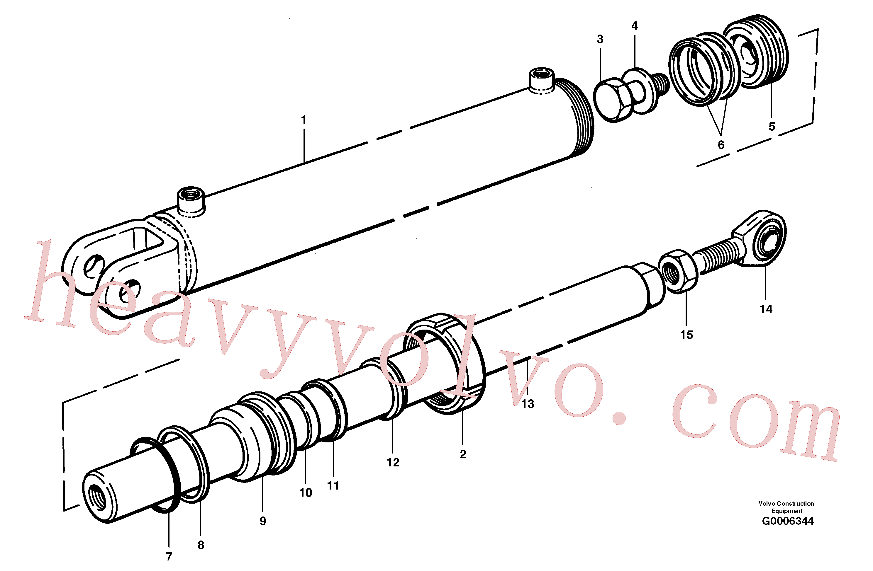 VOE12724220 for Volvo Wing lift cylinder(G0006344 assembly)