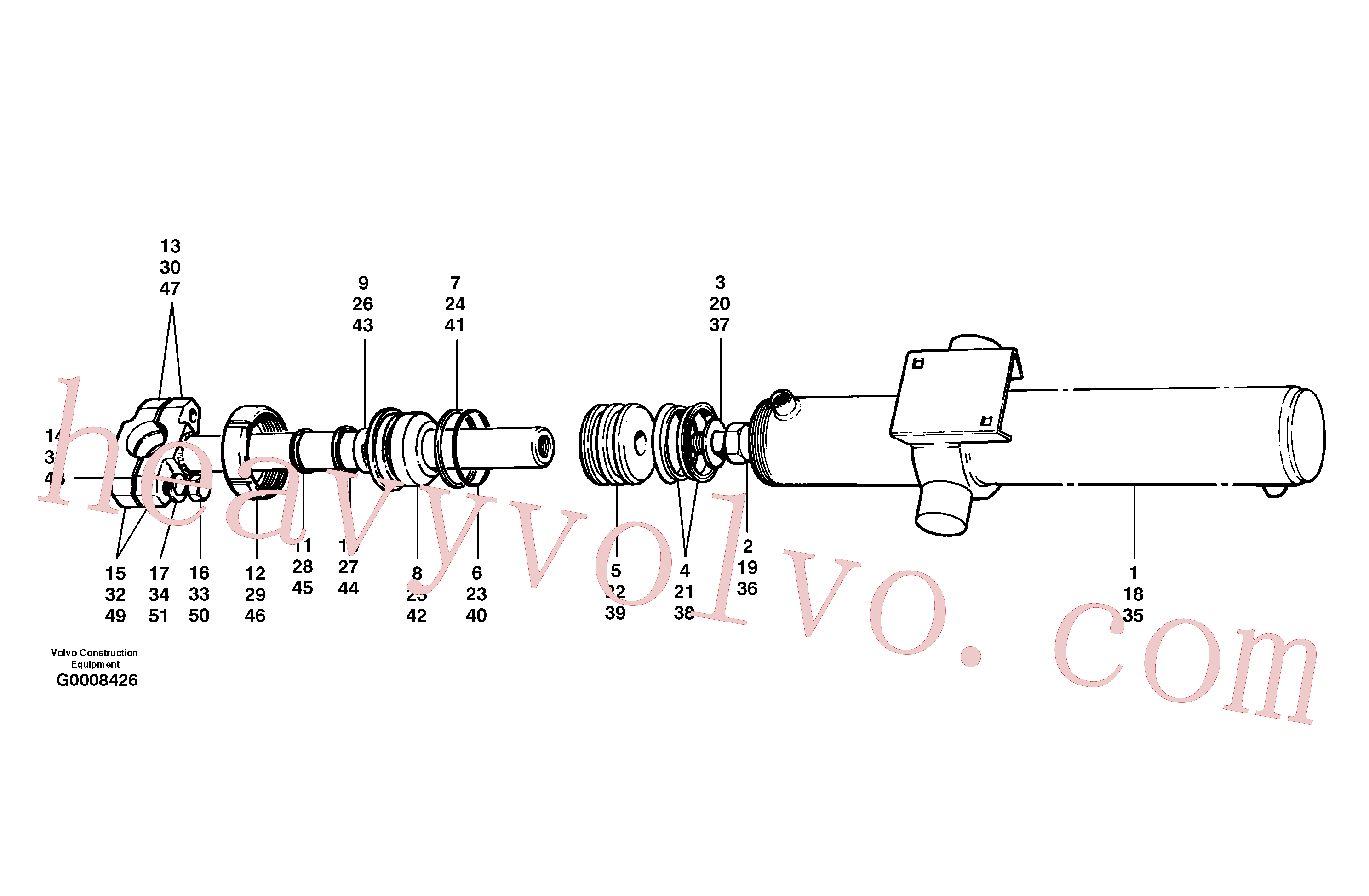 VOE12724220 for Volvo Blade lift cylinders(G0008426 assembly)