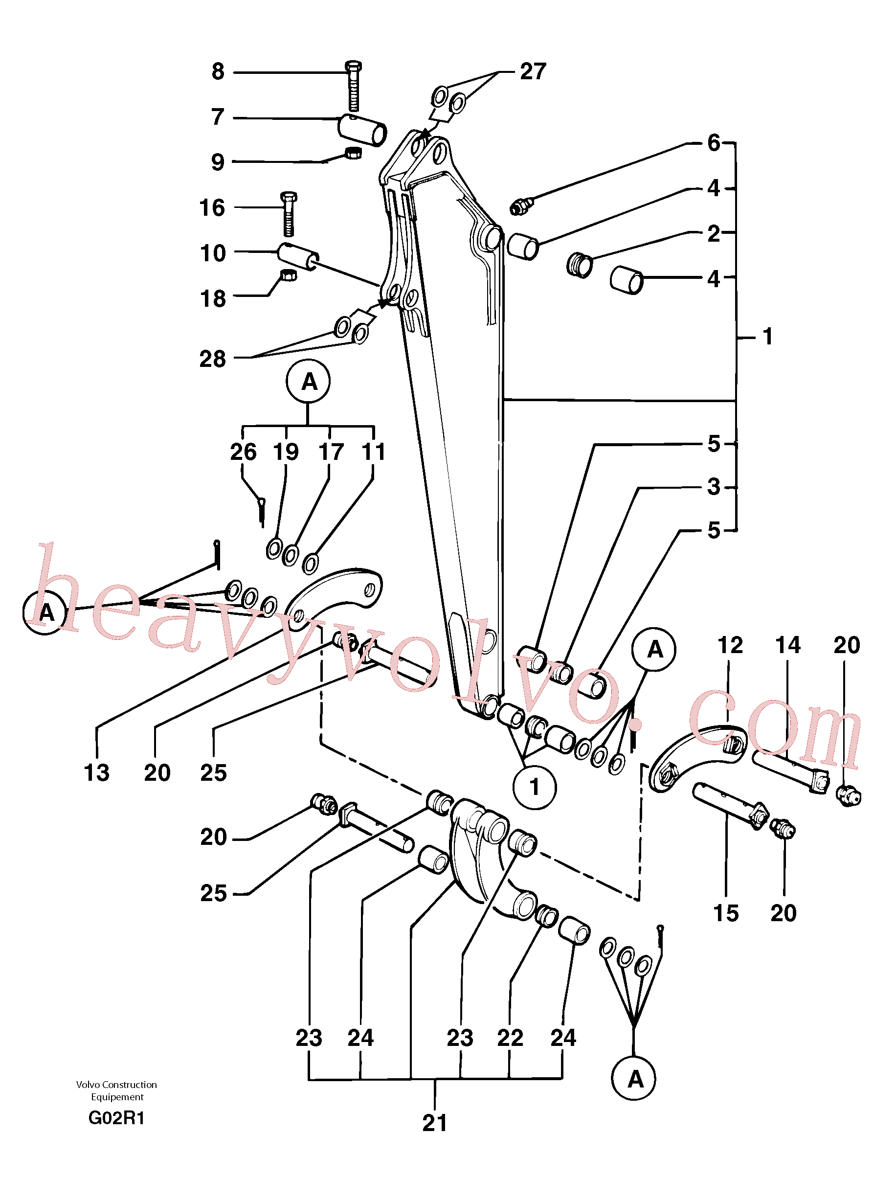 PJ5490004 for Volvo Dipper arm(G02R1 assembly)