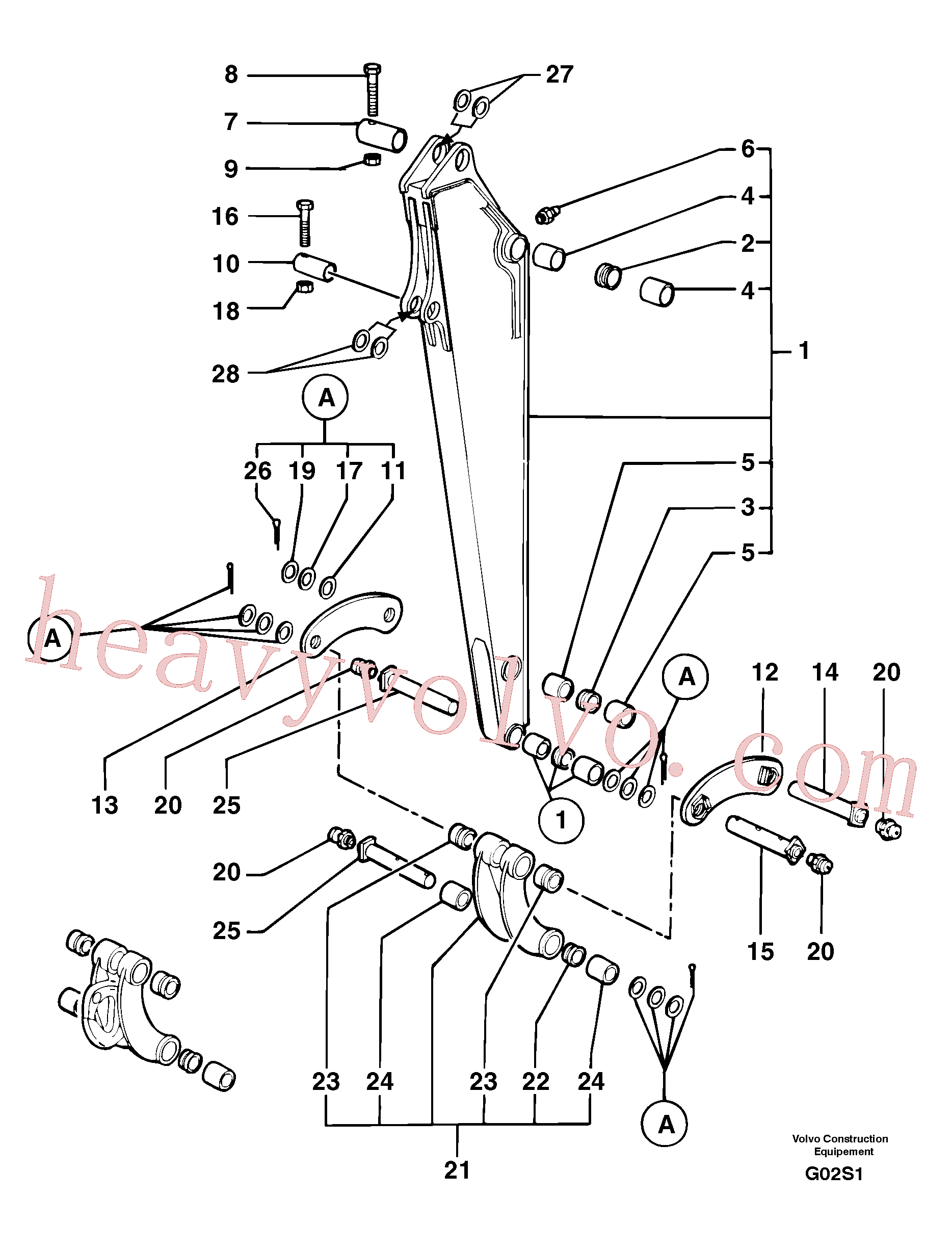 PJ5490004 for Volvo Dipper arm(G02S1 assembly)