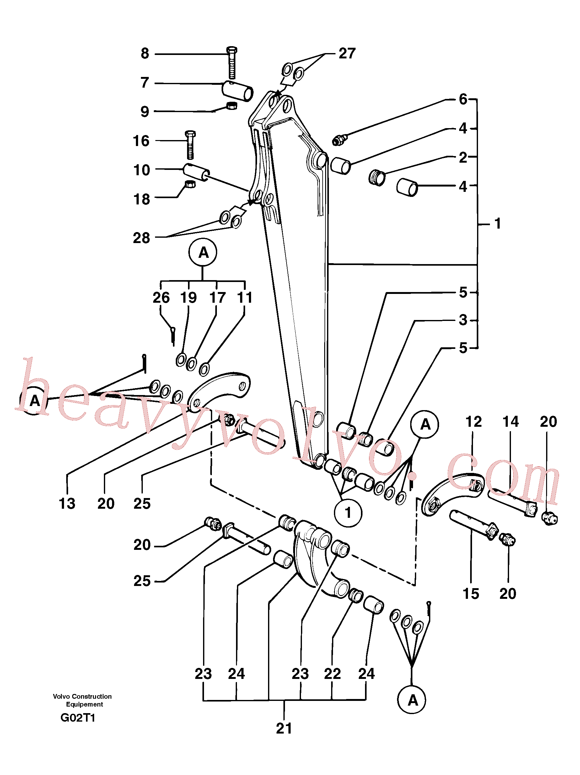 PJ5540026 for Volvo Dipper arm(G02T1 assembly)