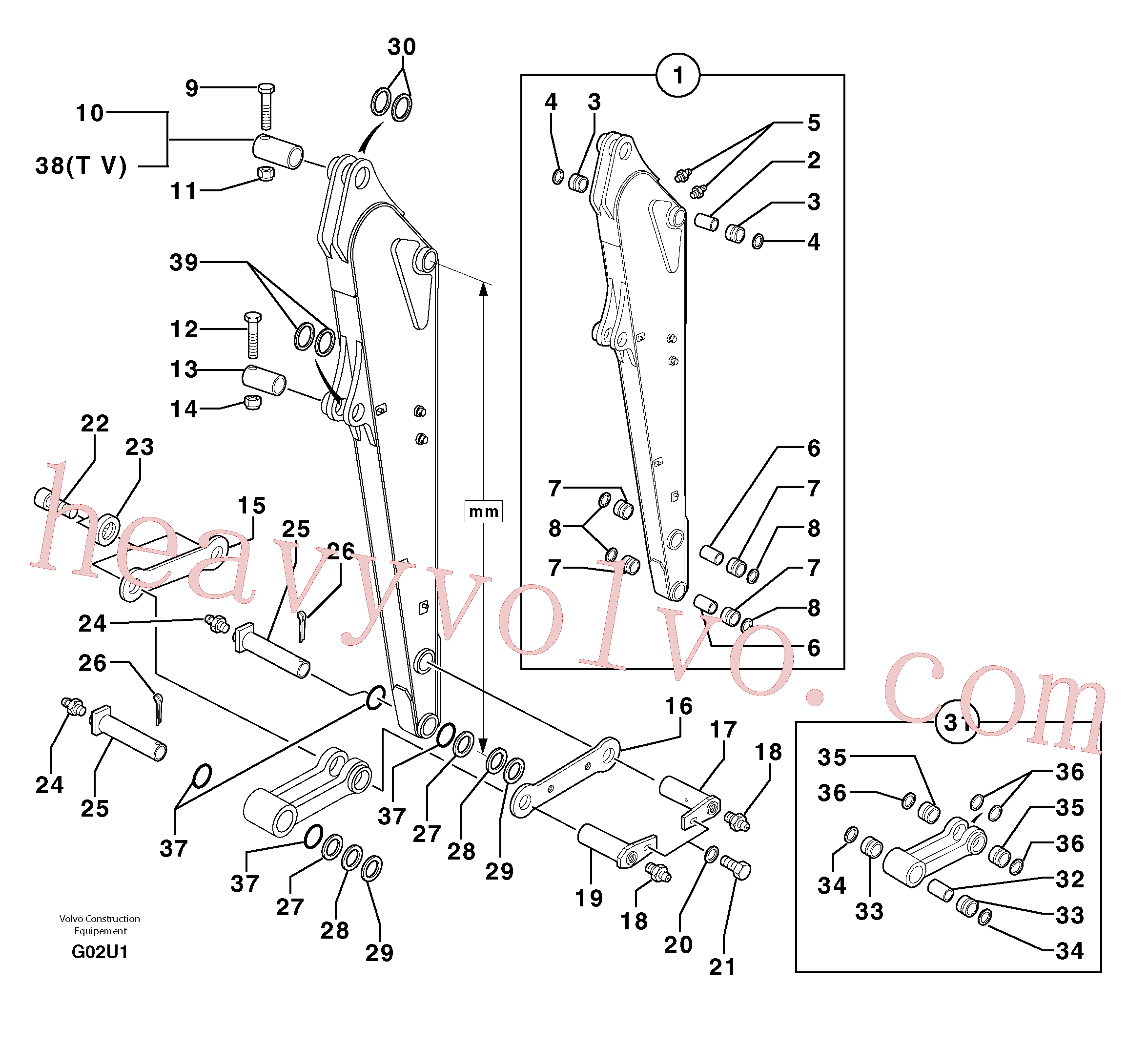 PJ5460408 for Volvo Dipper arm(G02U3 assembly)