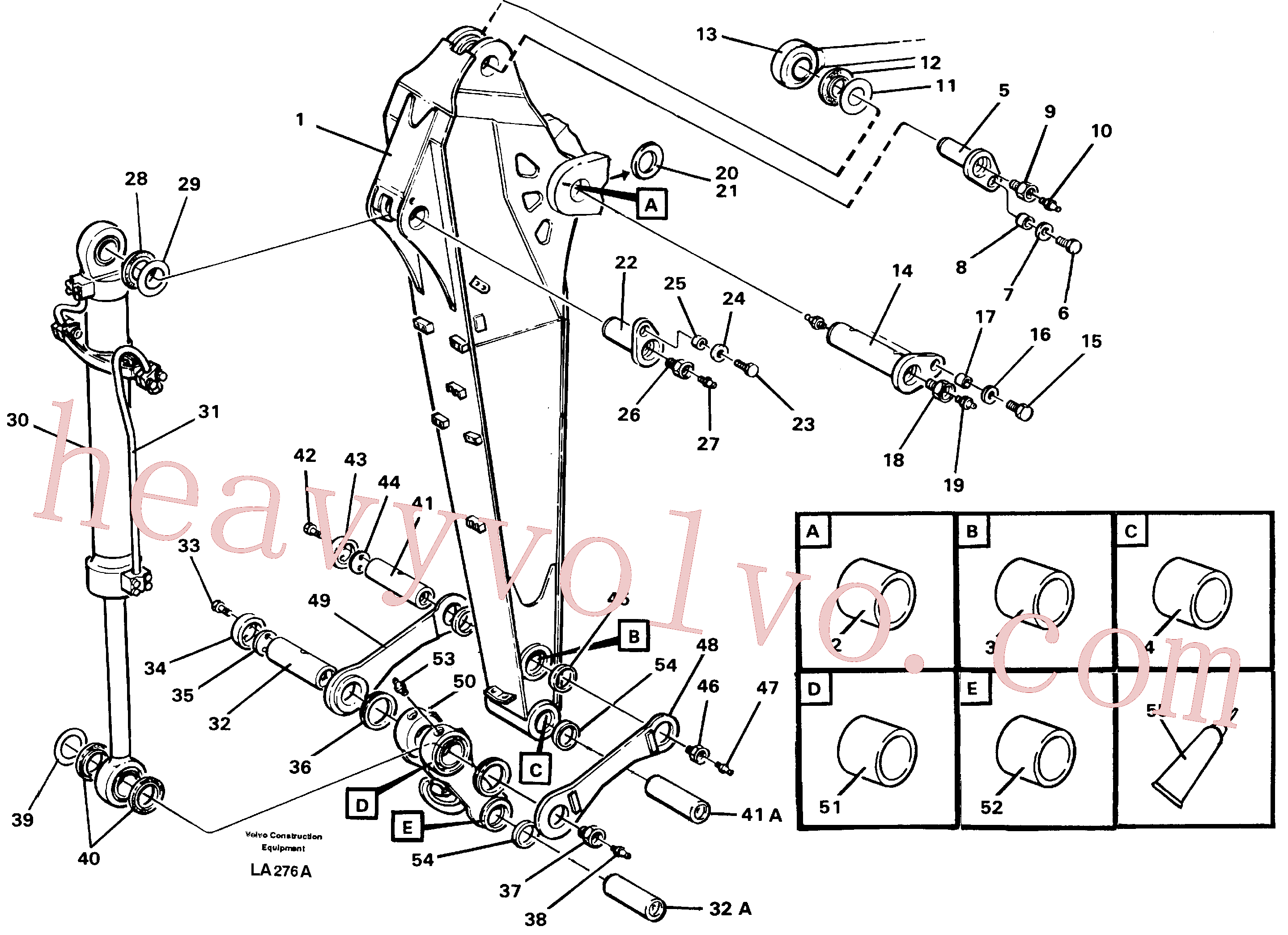 VOE14266252 for Volvo Backhoe dipper arm incl. connections, 2.0m 2.4m(LA276A assembly)