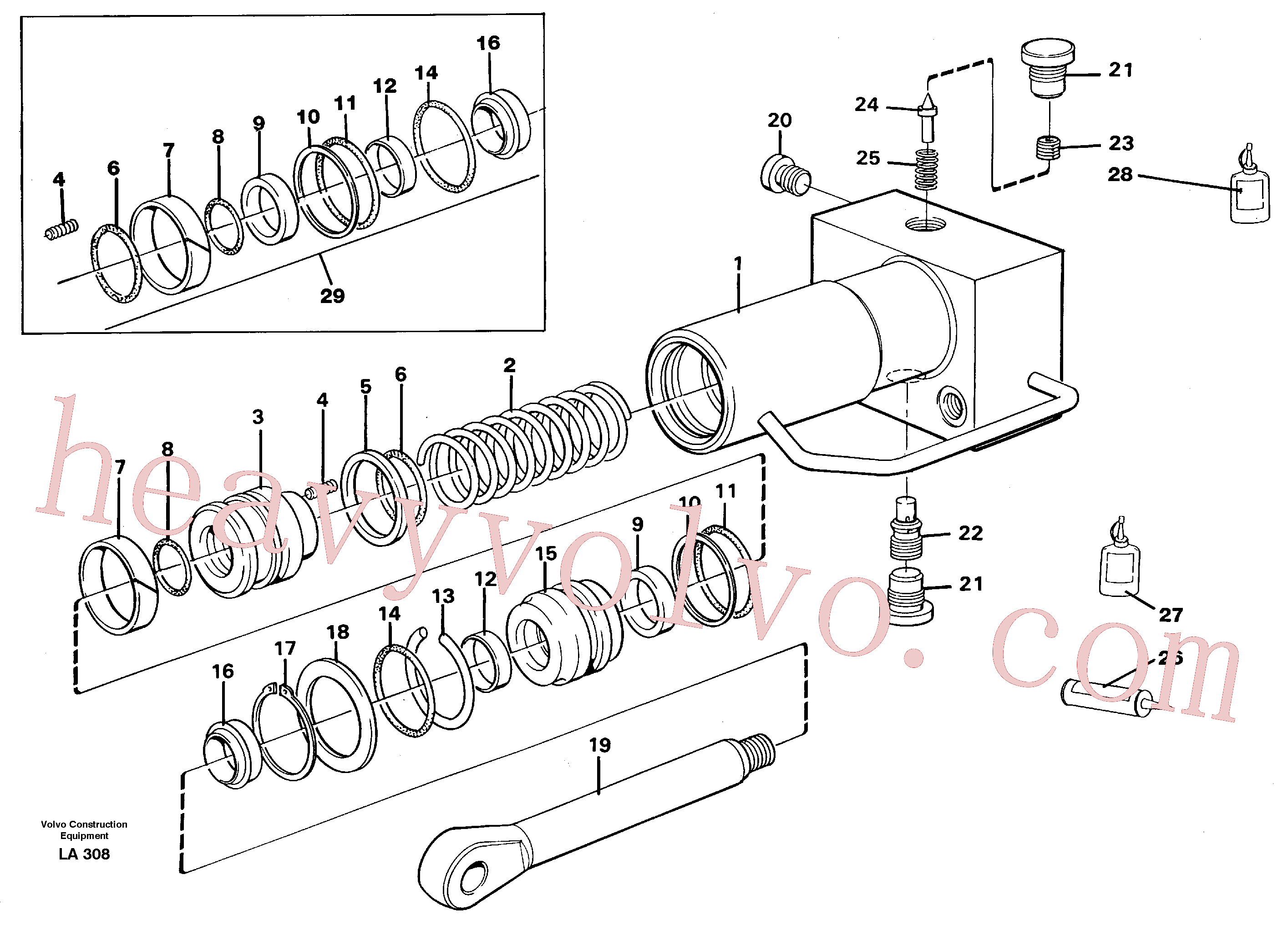 VOE14255801 for Volvo Hydraulic cylinder, quick attachment(LA308 assembly)